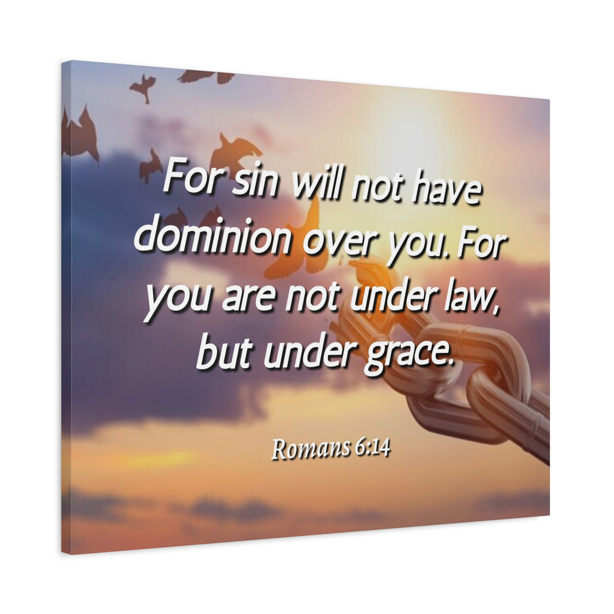 Scripture Canvas Grace Romans 6:14 Christian Wall Art Bible Verse Print Ready to Hang