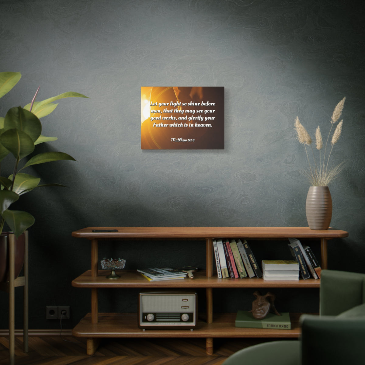 Scripture Canvas Glorify Your Father Matthew 5:16 Christian Wall Art Bible Verse Print Ready to Hang