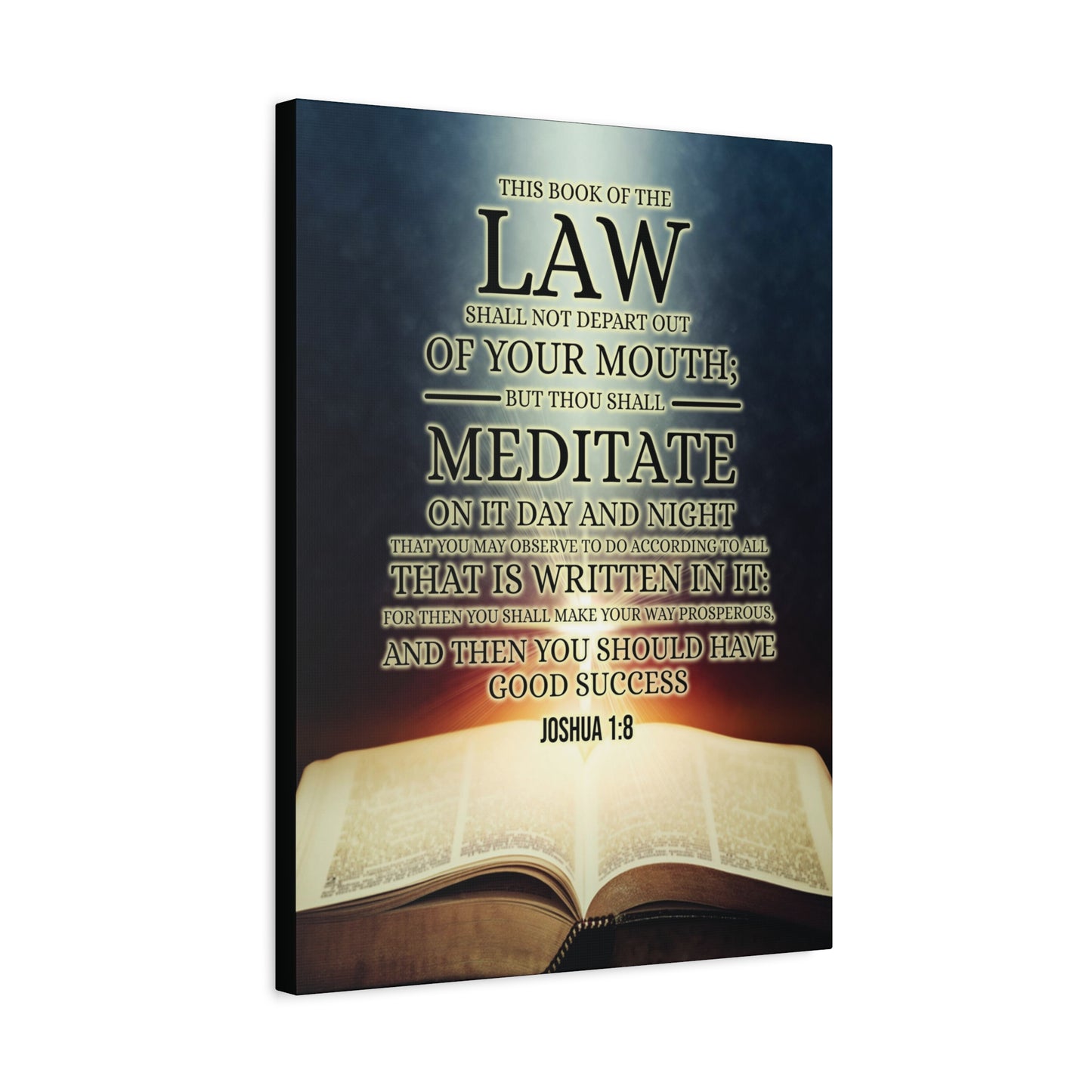 Scripture Canvas Book of the Law Joshua 1:8  Christian Wall Art Bible Verse Print Ready to Hang