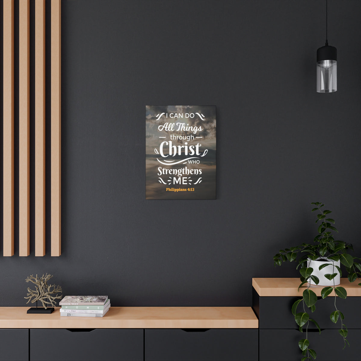 Scripture Canvas I Can Do Philippians 4:13 Christian Wall Art Bible Verse Print Ready to Hang