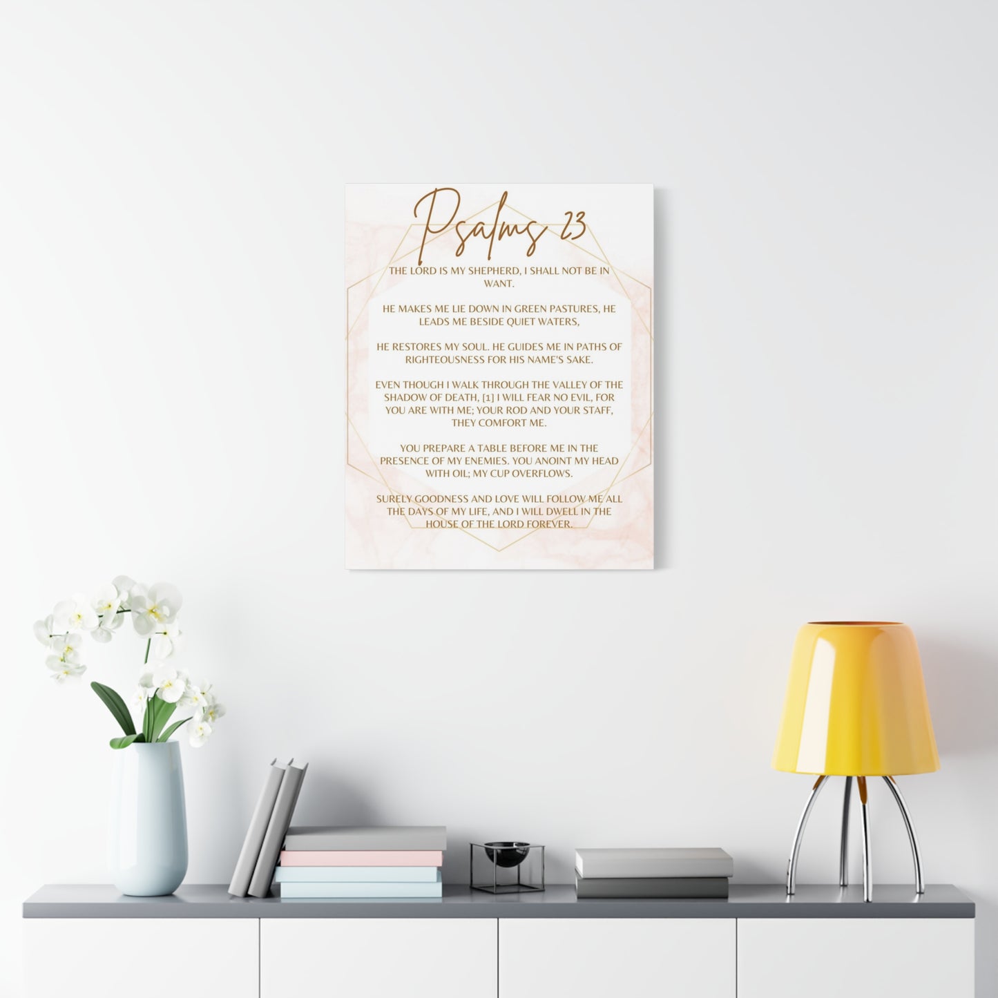 Scripture Canvas The Lord Is My Shepherd Psalms 23 Christian Wall Art Bible Verse Print Ready to Hang