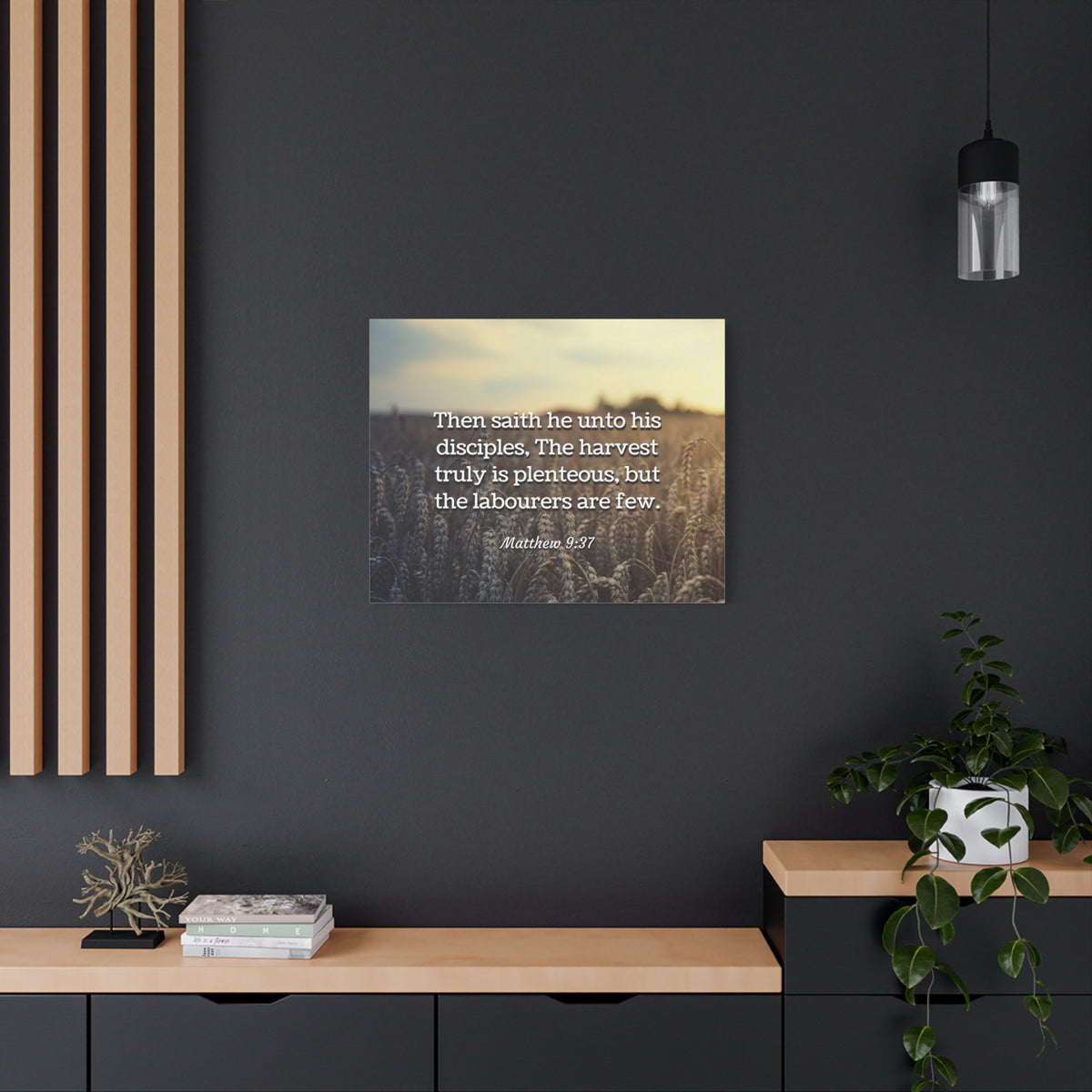 Scripture Canvas Disciples Matthew 9:37 Christian Wall Art Bible Verse Print Ready to Hang