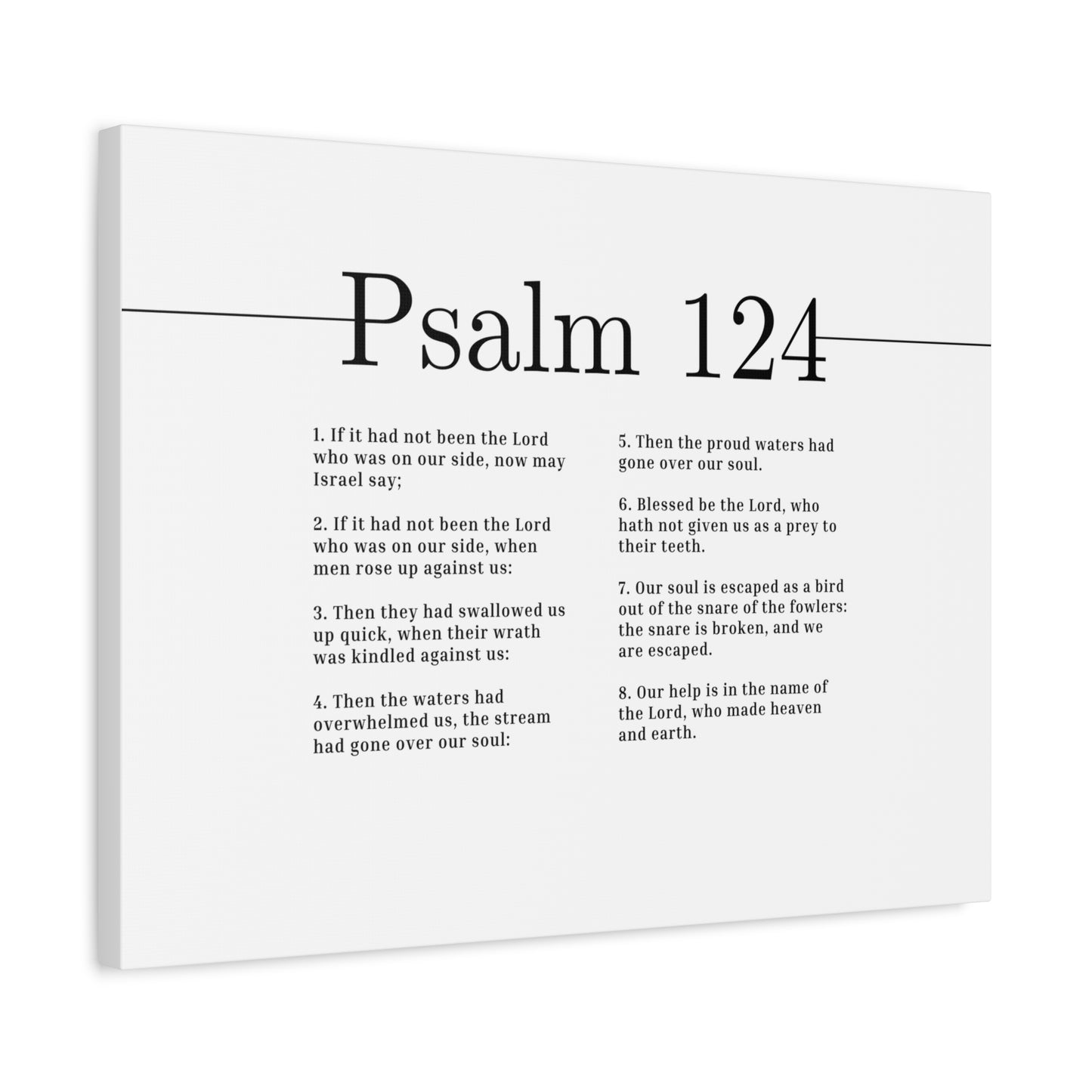 Scripture Canvas Is In The Name Of The Lord Psalm 124 Christian Wall Art Bible Verse Print Ready to Hang