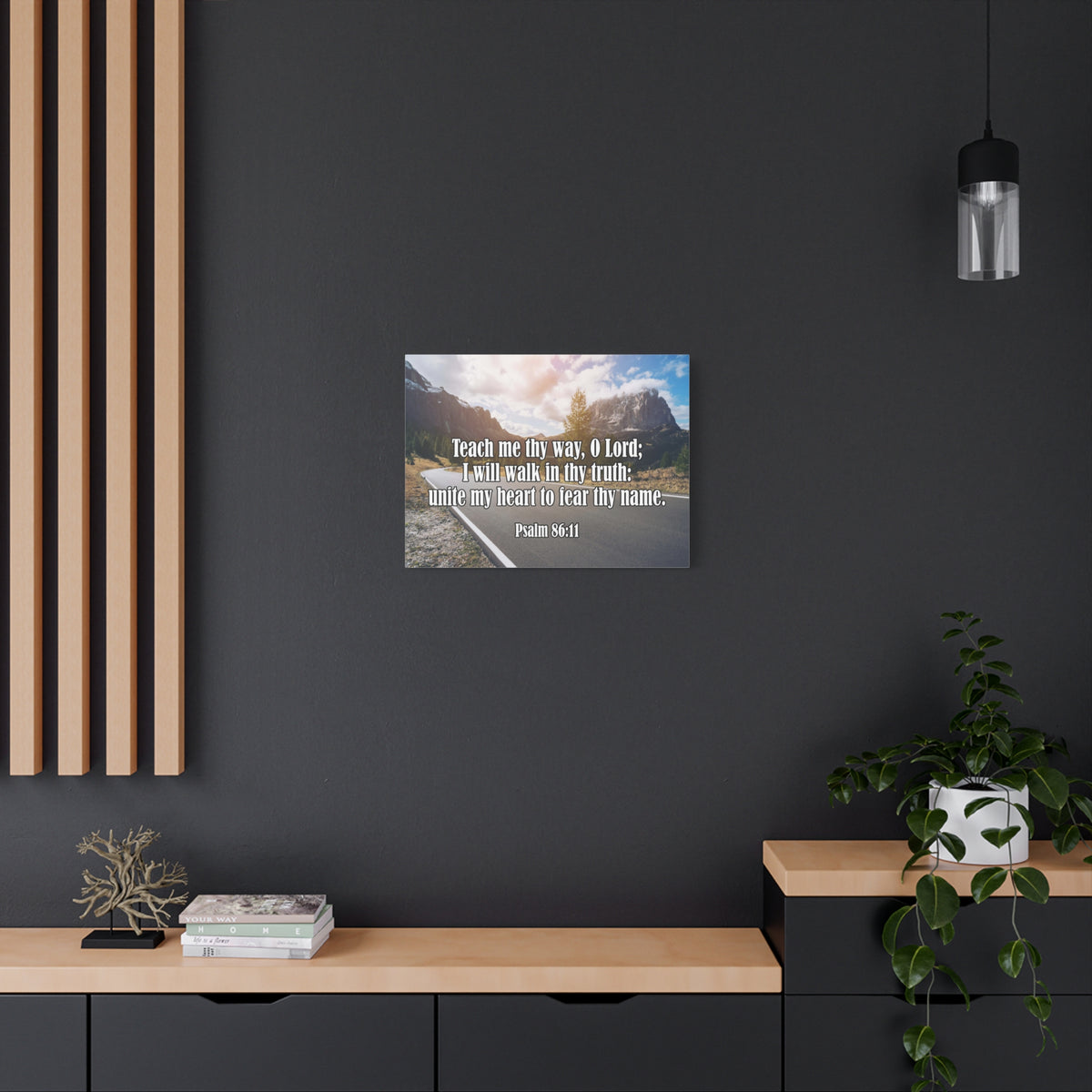 Scripture Canvas Teach Me Thy Way Psalm 86:11 Christian Wall Art Bible Verse Print Ready to Hang