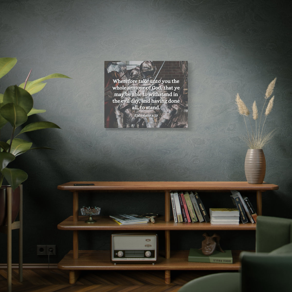 Scripture Canvas Whole Armour Ephesians 6:13 Christian Wall Art Bible Verse Print Ready to Hang