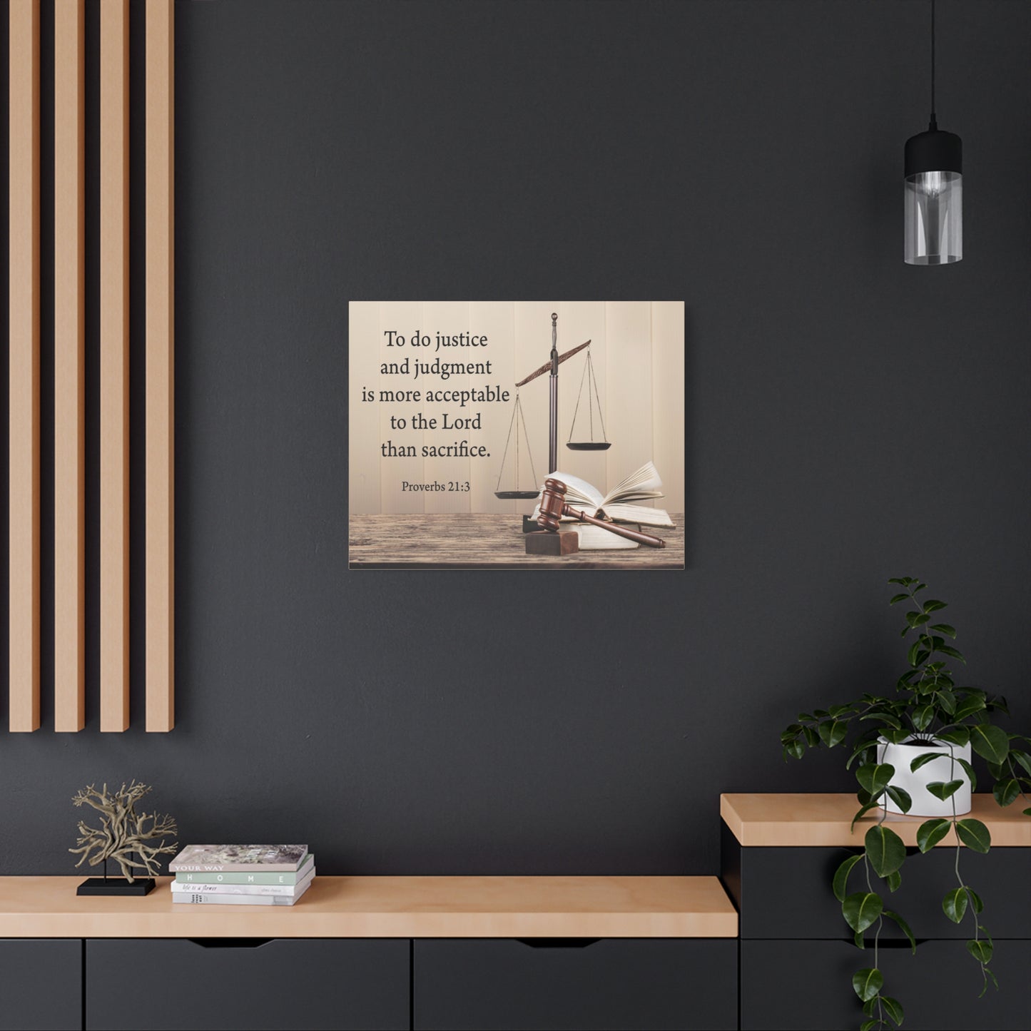 Scripture Walls Judgment and Justice Proverbs 21:3 Bible Verse Canvas Christian Wall Art Ready to Hang