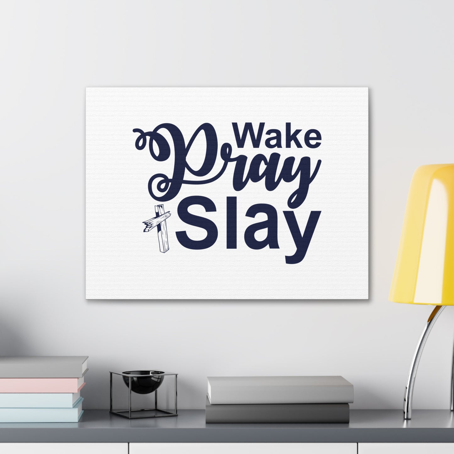Wake, Pray, Slay Ephesians 2:10 Christian Wall Art Bible Verse Print Ready to Hang