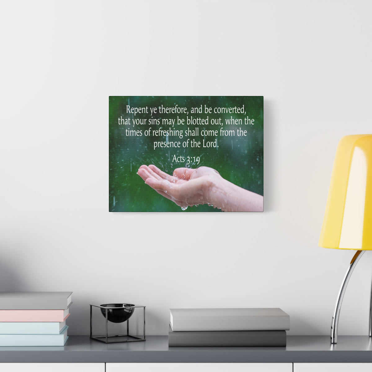 Scripture Canvas The Presence of The Lord Acts 3:19 Christian Wall Art Bible Verse Print Ready to Hang
