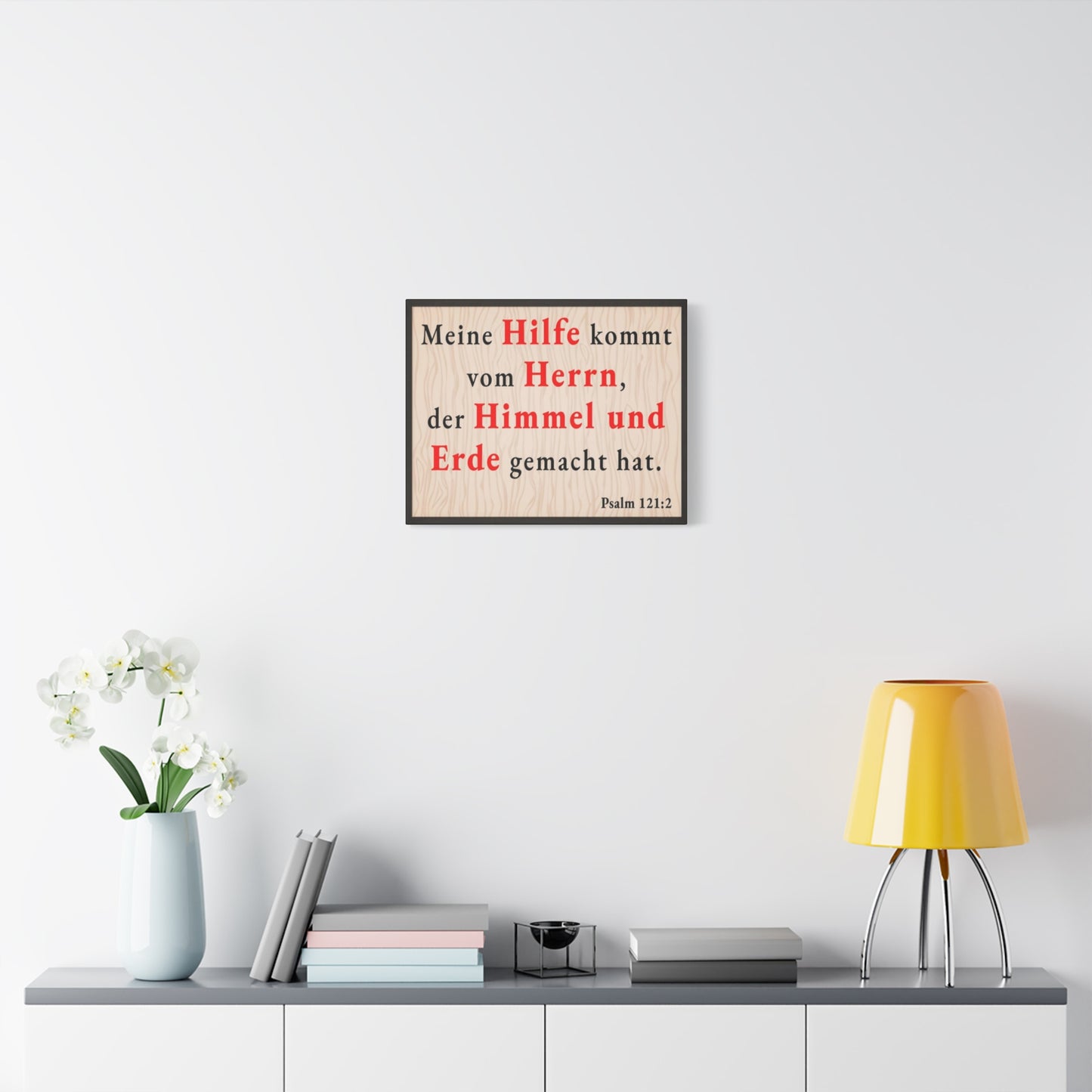 Scripture Walls Psalm 121:2 Help From God German Bible Verse Canvas Christian Wall Art Ready to Hang Unframed