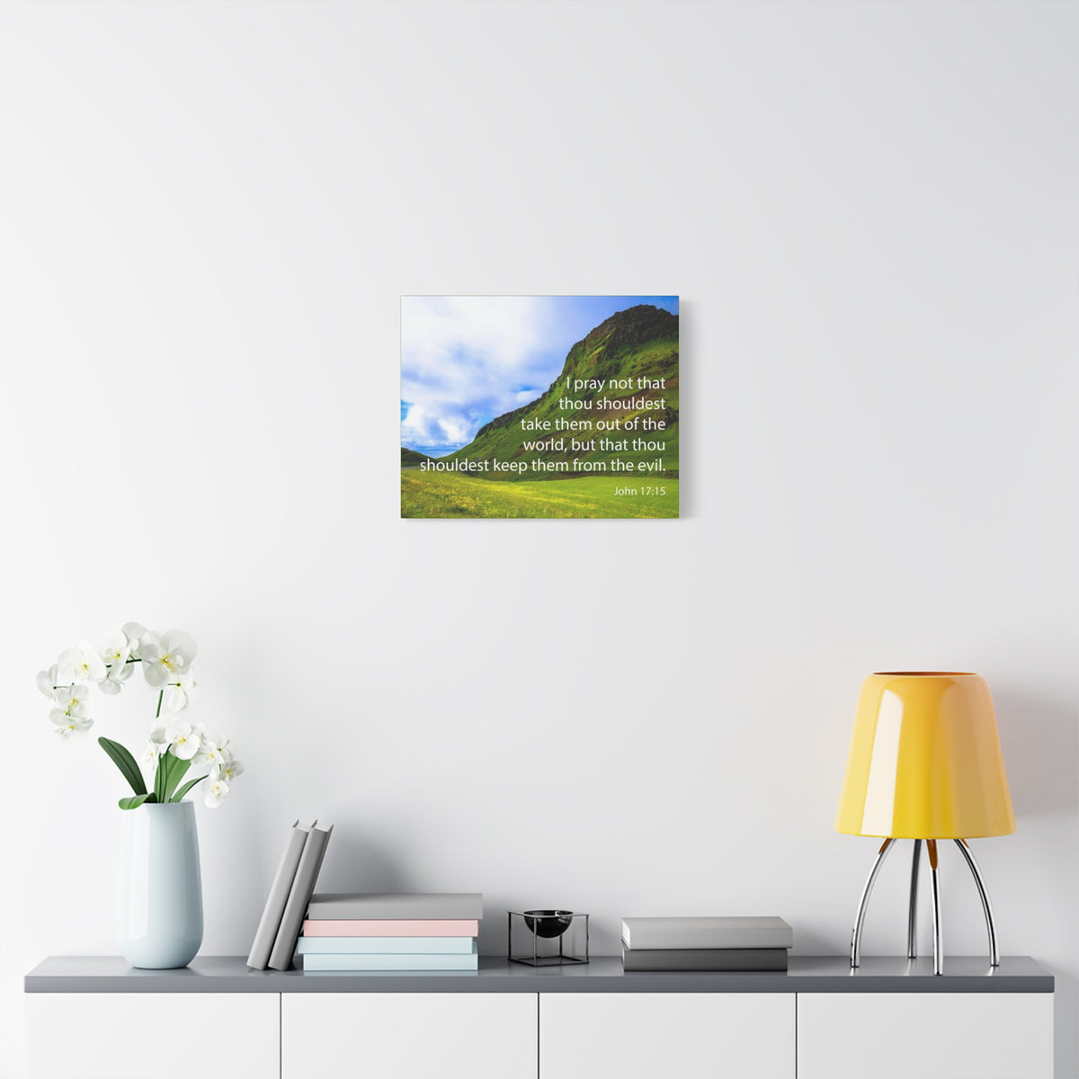 Scripture Canvas I Pray Not John 17:15 Christian Wall Art Bible Verse Print Ready to Hang