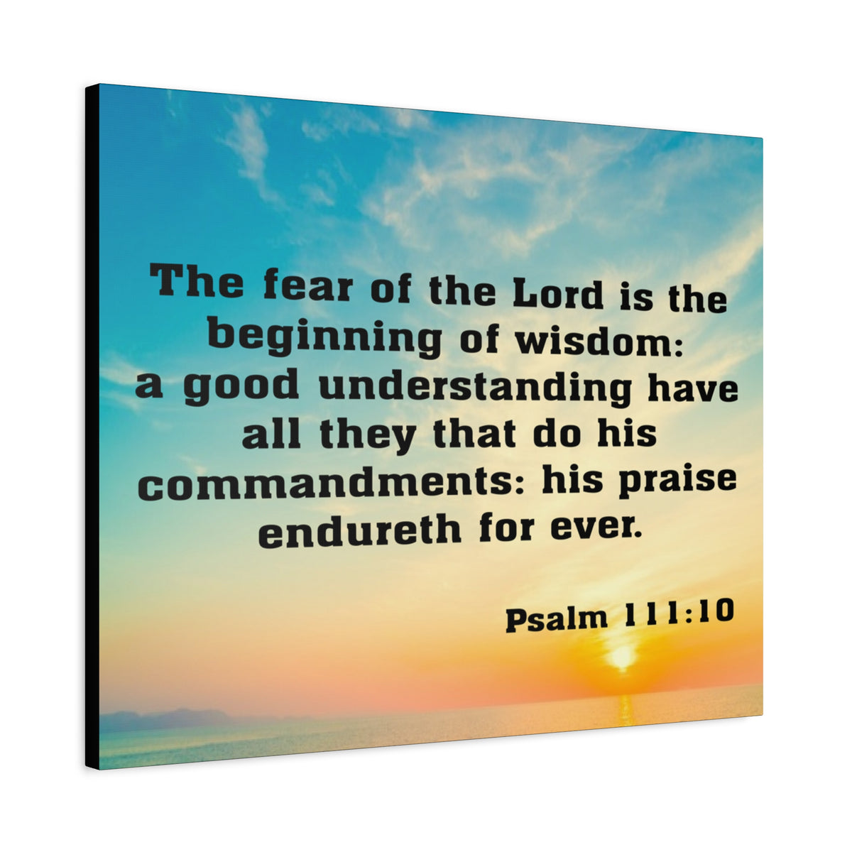 Bible Verse Canvas The Fear of The Lord is The Beginning of Wisdom Psalm 111:10 Christian Home Décor Wall Art Scripture Ready to Hang Faith Print