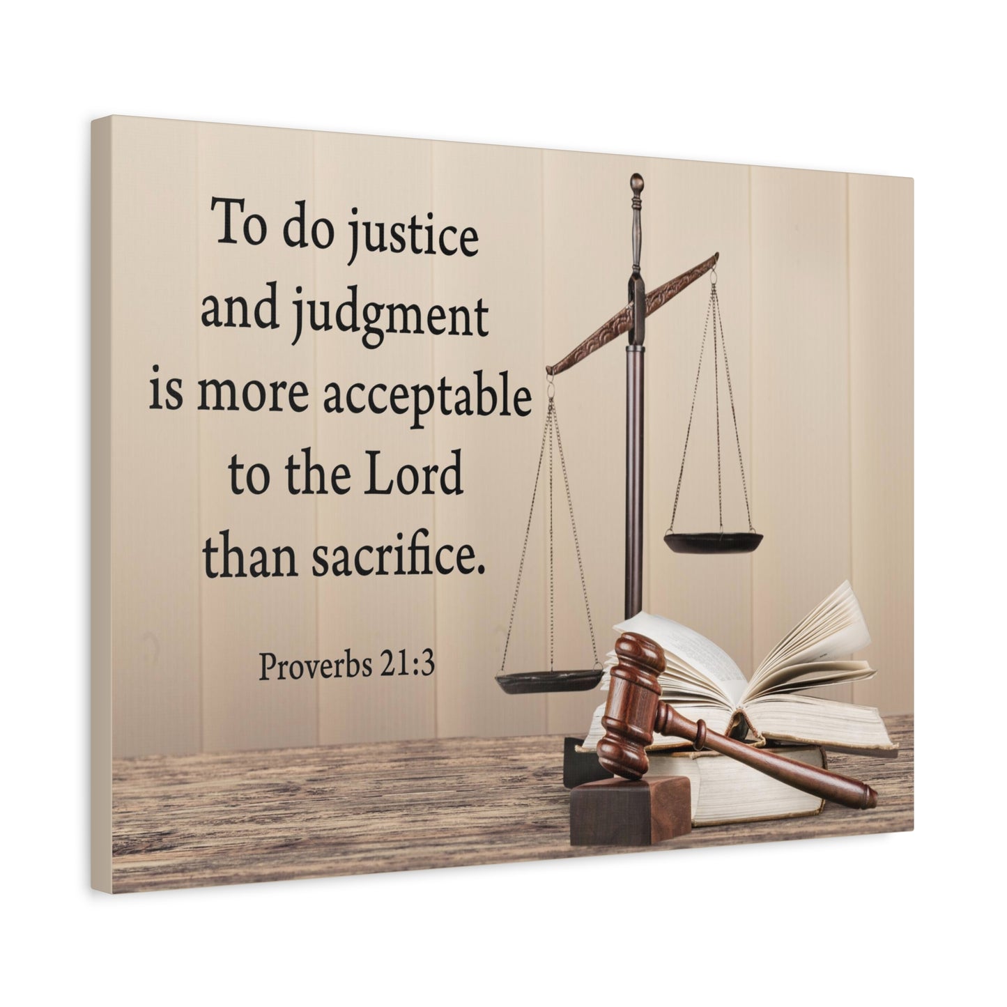 Scripture Walls Judgment and Justice Proverbs 21:3 Bible Verse Canvas Christian Wall Art Ready to Hang
