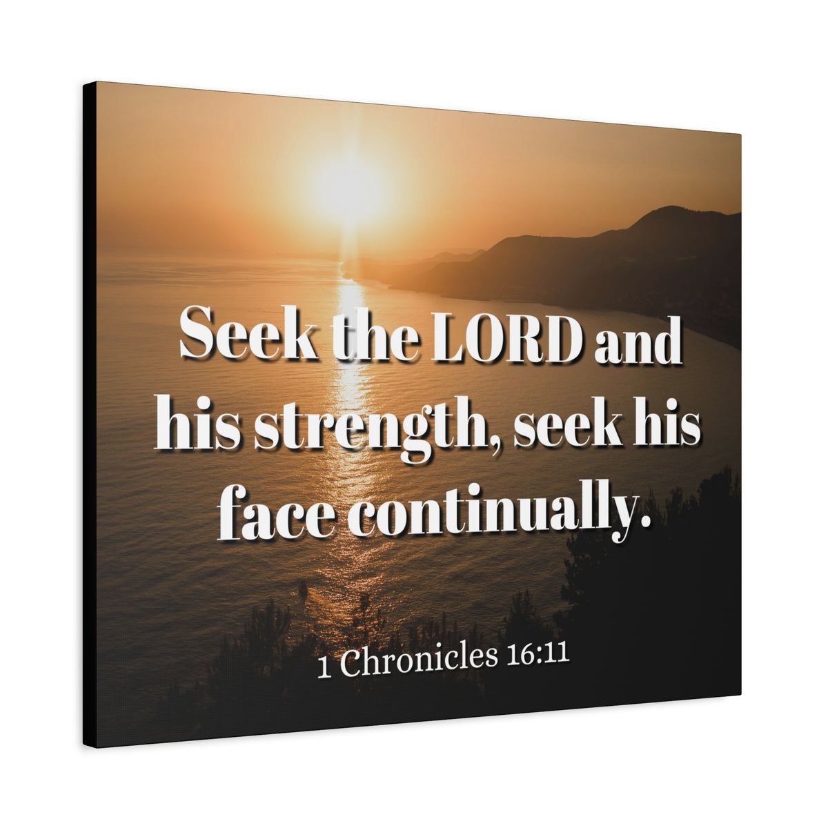 Scripture Canvas Seek The Lord Continually 1 Chronicles 16:11 Christian Wall Art Bible Verse Print Ready to Hang