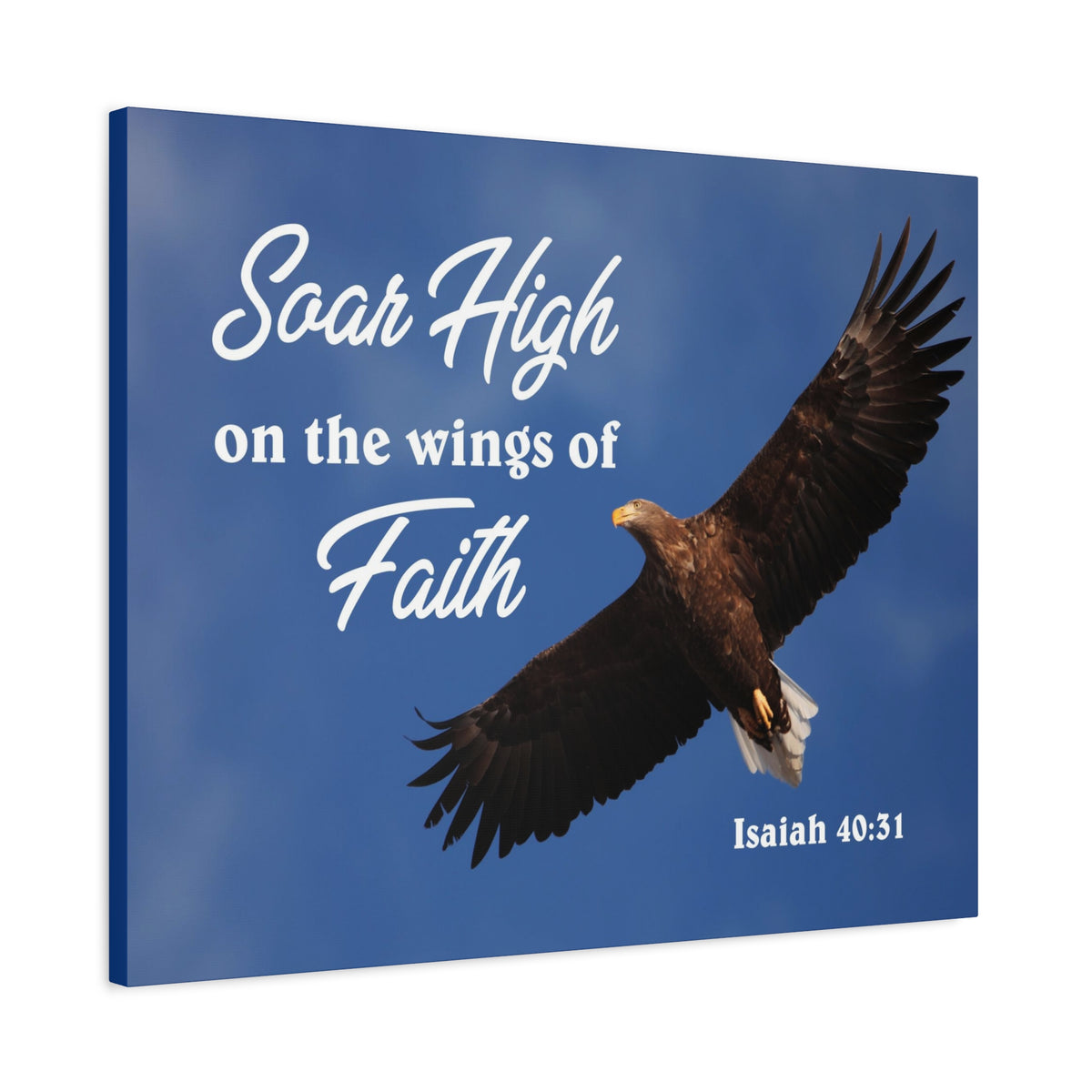 Scripture Canvas Soar High Isaiah 40:31 Christian Wall Art Bible Verse Print Ready to Hang