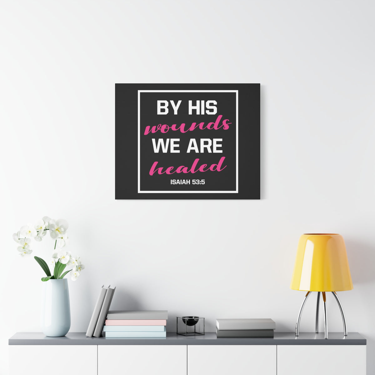 Scripture Canvas We Are Healed Isaiah 53:5 Christian Wall Art Bible Verse Print Ready to Hang