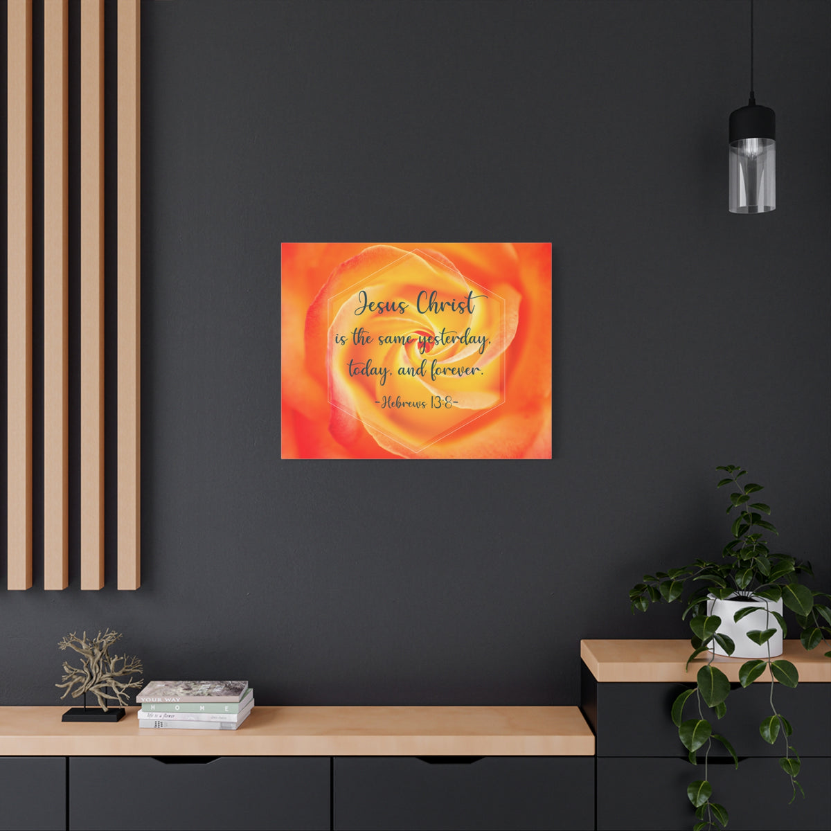 Scripture Canvas Today And Forever Hebrews 13:8 Christian Wall Art Bible Verse Print Ready to Hang