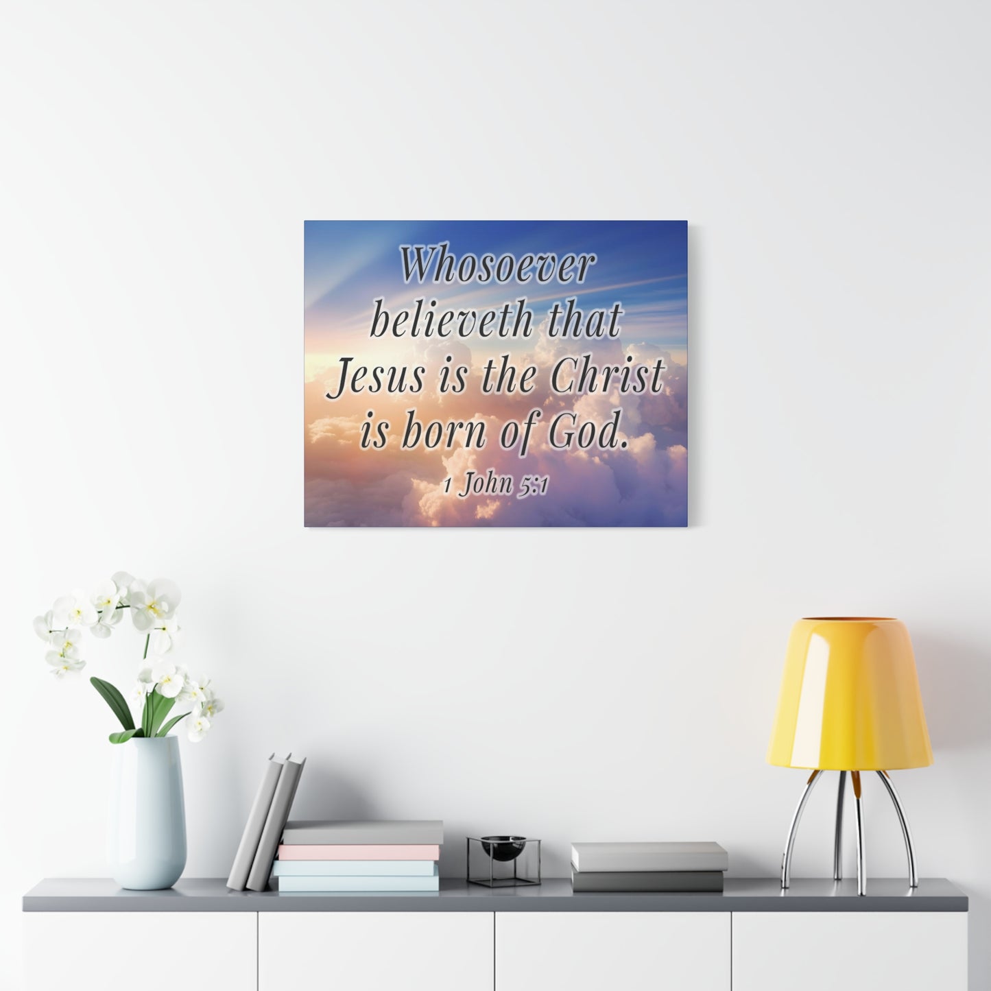 Scripture Walls 1 John 5:1 Jesus is the Christ Bible Verse Canvas Christian Wall Art Ready to Hang Unframed