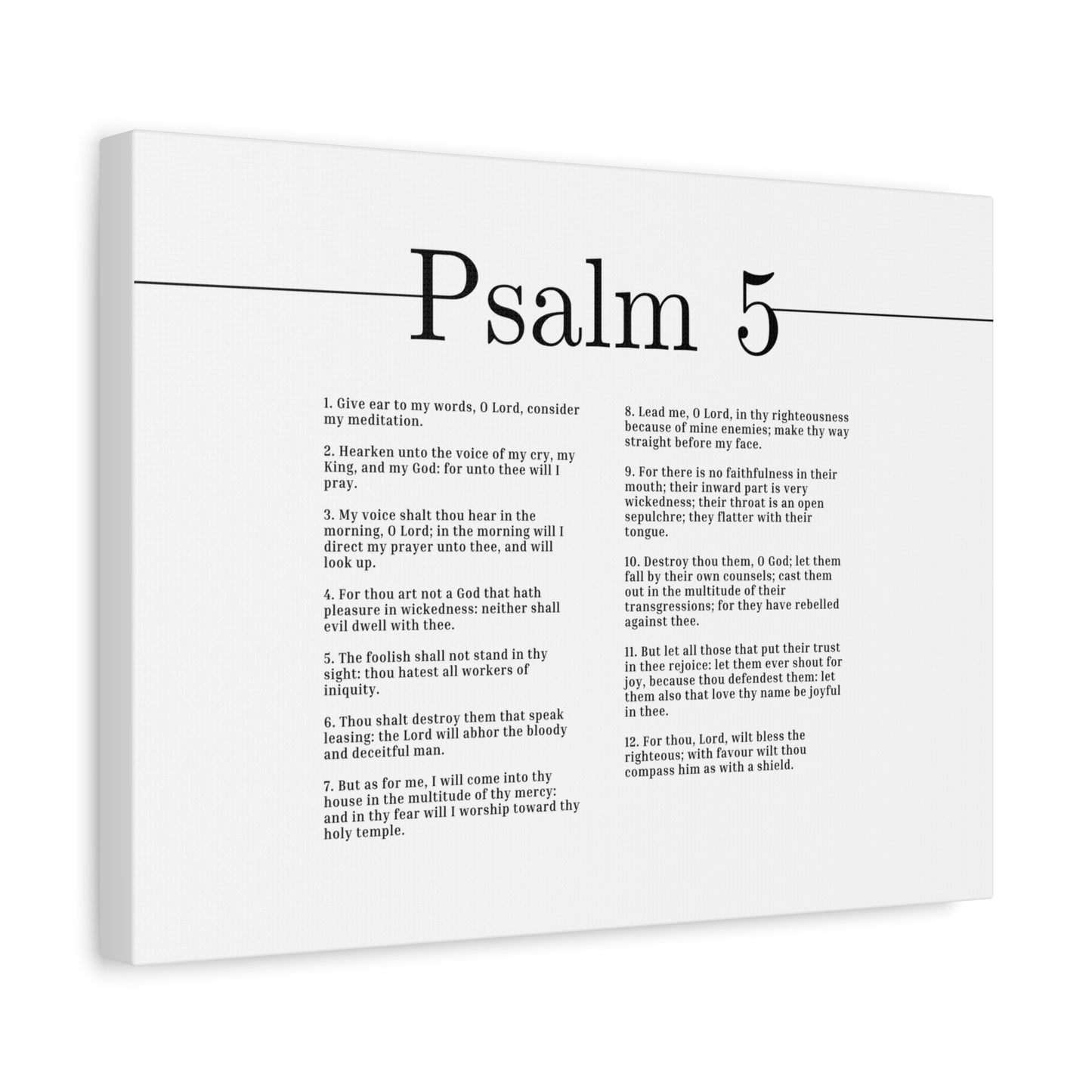 Scripture Canvas Will Bless The Righteous Psalm 5 Christian Wall Art Bible Verse Print Ready to Hang