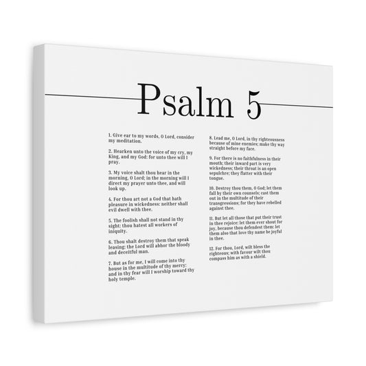 Scripture Canvas Will Bless The Righteous Psalm 5 Christian Wall Art Bible Verse Print Ready to Hang
