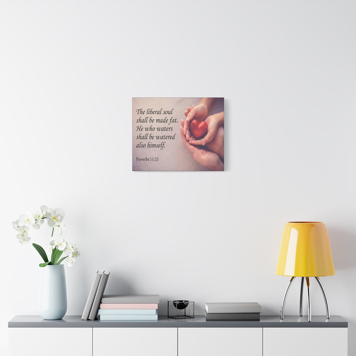 Scripture Canvas The Liberal Soul Proverbs 11:25 Christian Wall Art Bible Verse Print Ready to Hang