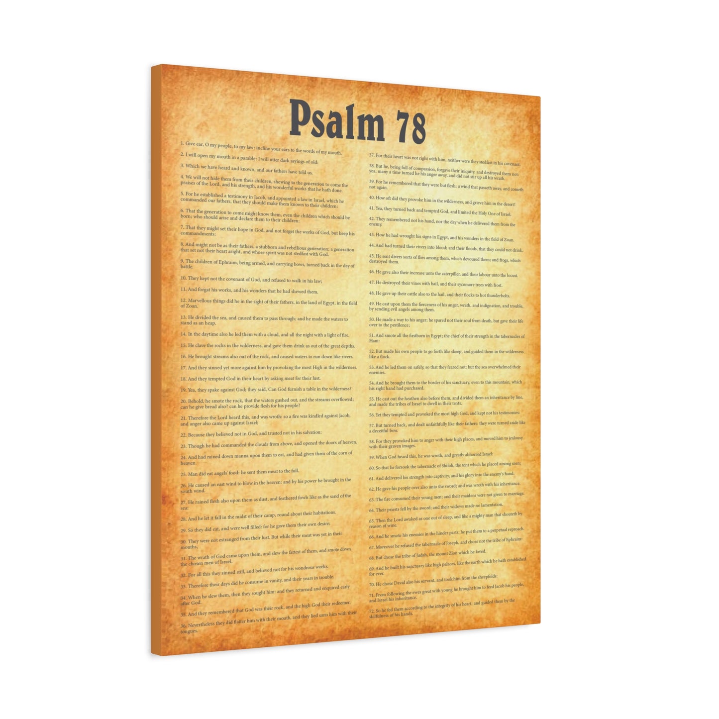 Scripture Walls Psalm 78 Gold Bible Chapter Canvas Christian Wall Art Ready to Hang