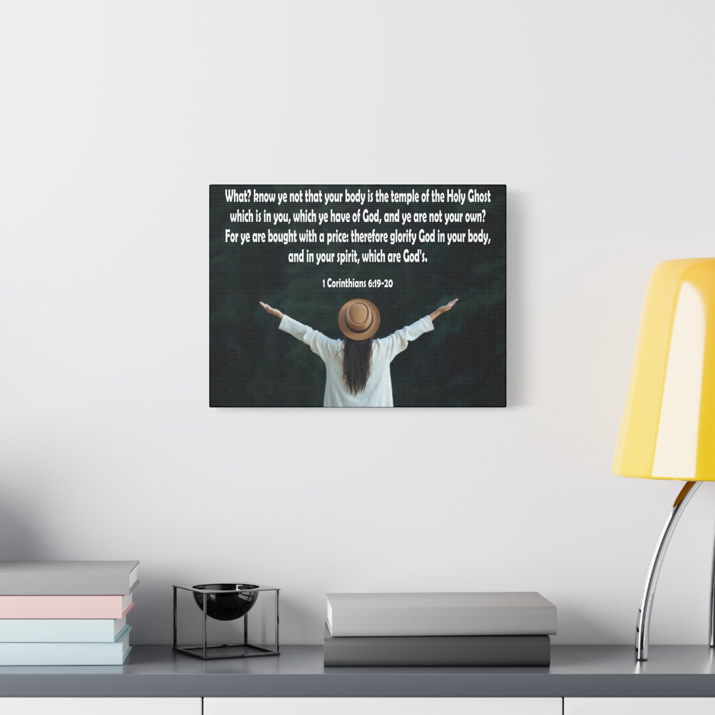 Bible Verse Canvas You Are Not Your Own 1 Corinthians 6:19-20 Christian Home Décor Wall Art Scripture Ready to Hang Faith Print