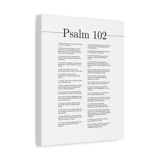 Scripture Canvas Hear My Prayer, O Lord Psalm 102 Christian Wall Art Bible Verse Print Ready to Hang