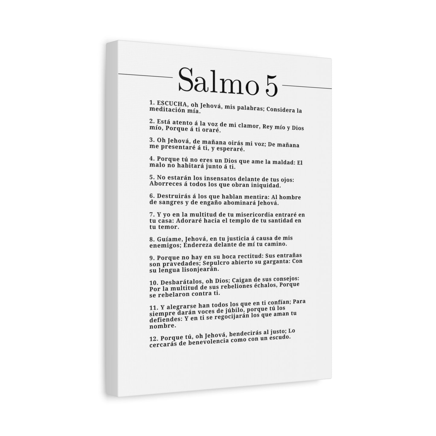 Salmo 5 Impresión De Arte Cristiano en la Pared Lista Para Colgar