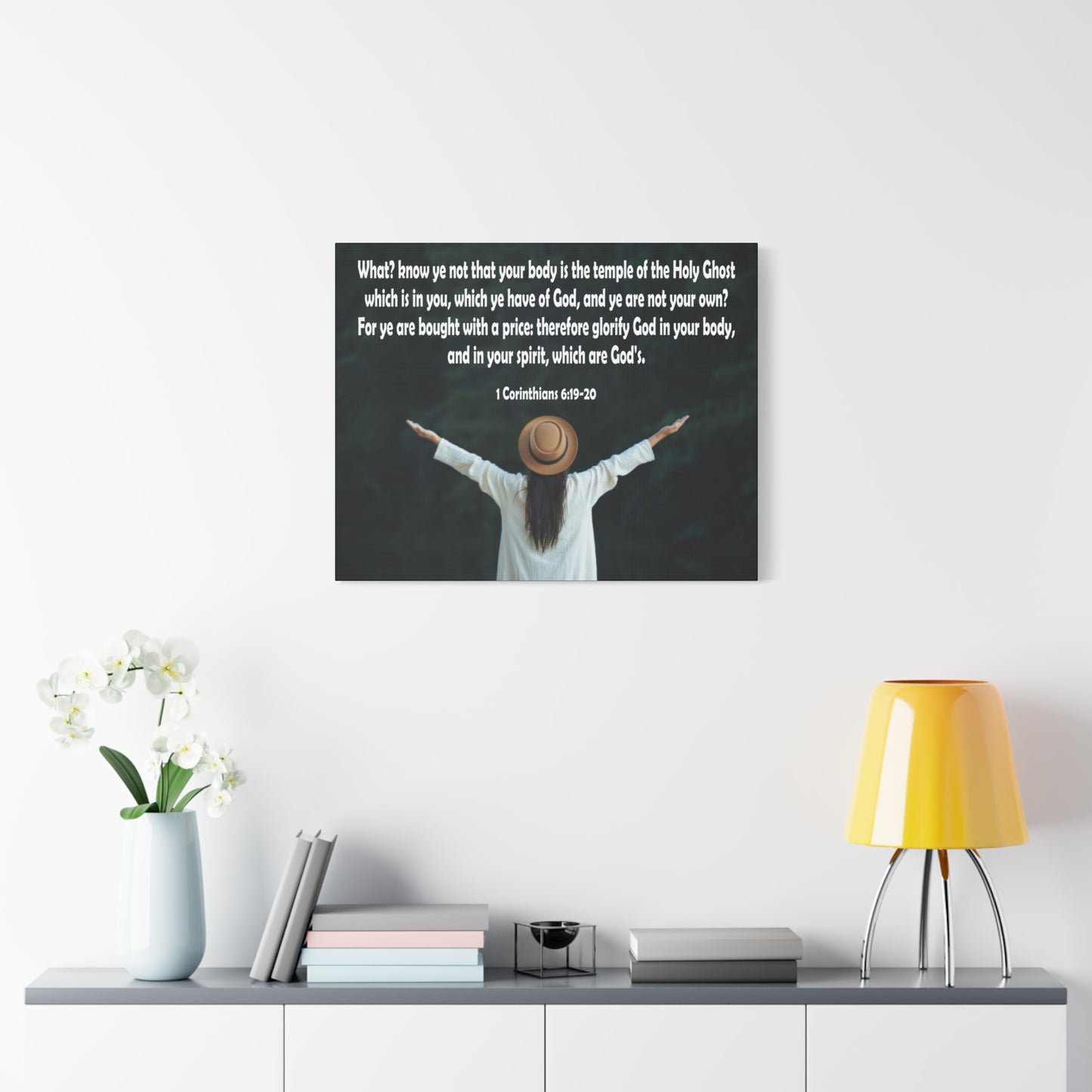 Bible Verse Canvas You Are Not Your Own 1 Corinthians 6:19-20 Christian Home Décor Wall Art Scripture Ready to Hang Faith Print