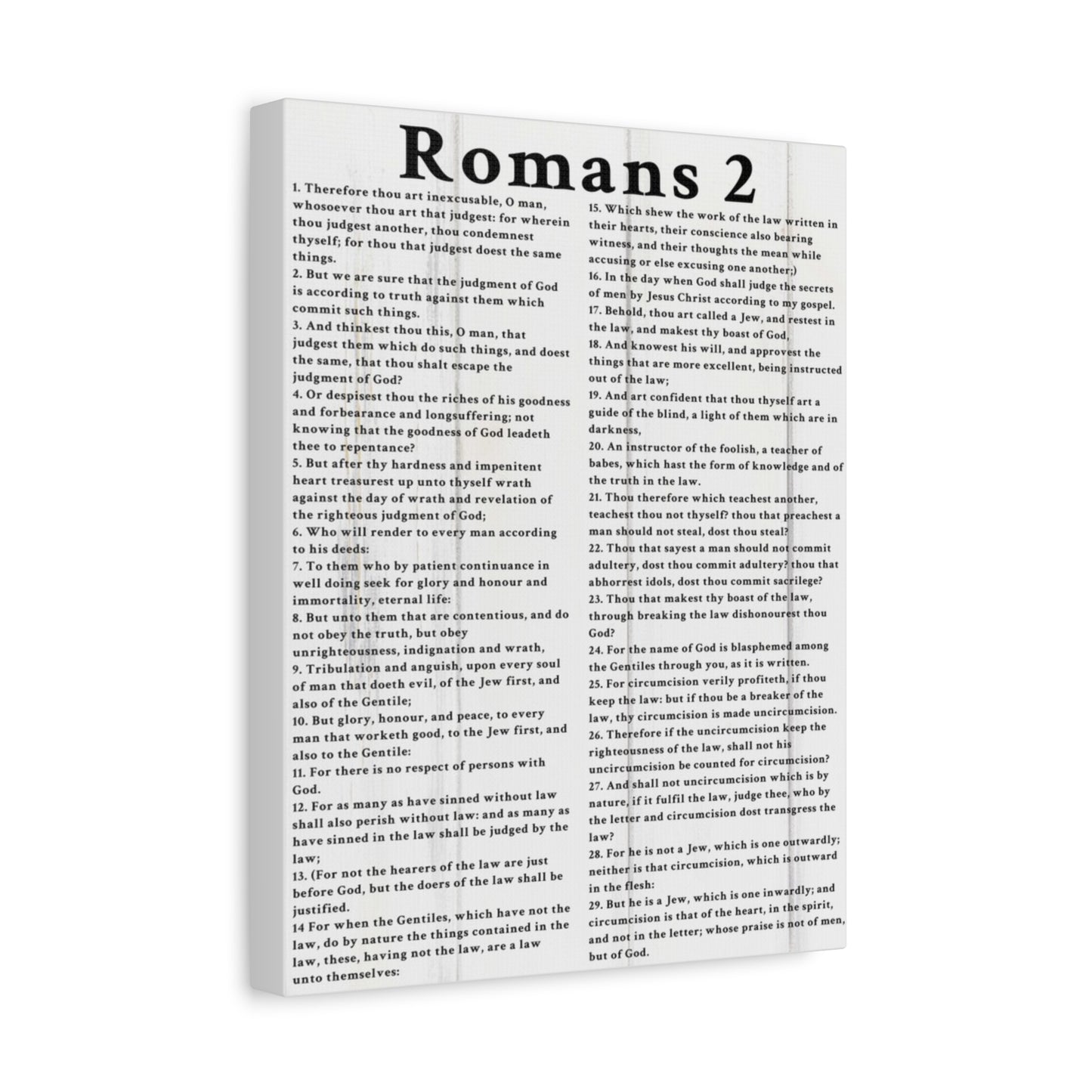 Scripture Walls Romans 2 White Bible Verse Canvas Christian Wall Art Ready to Hang Unframed