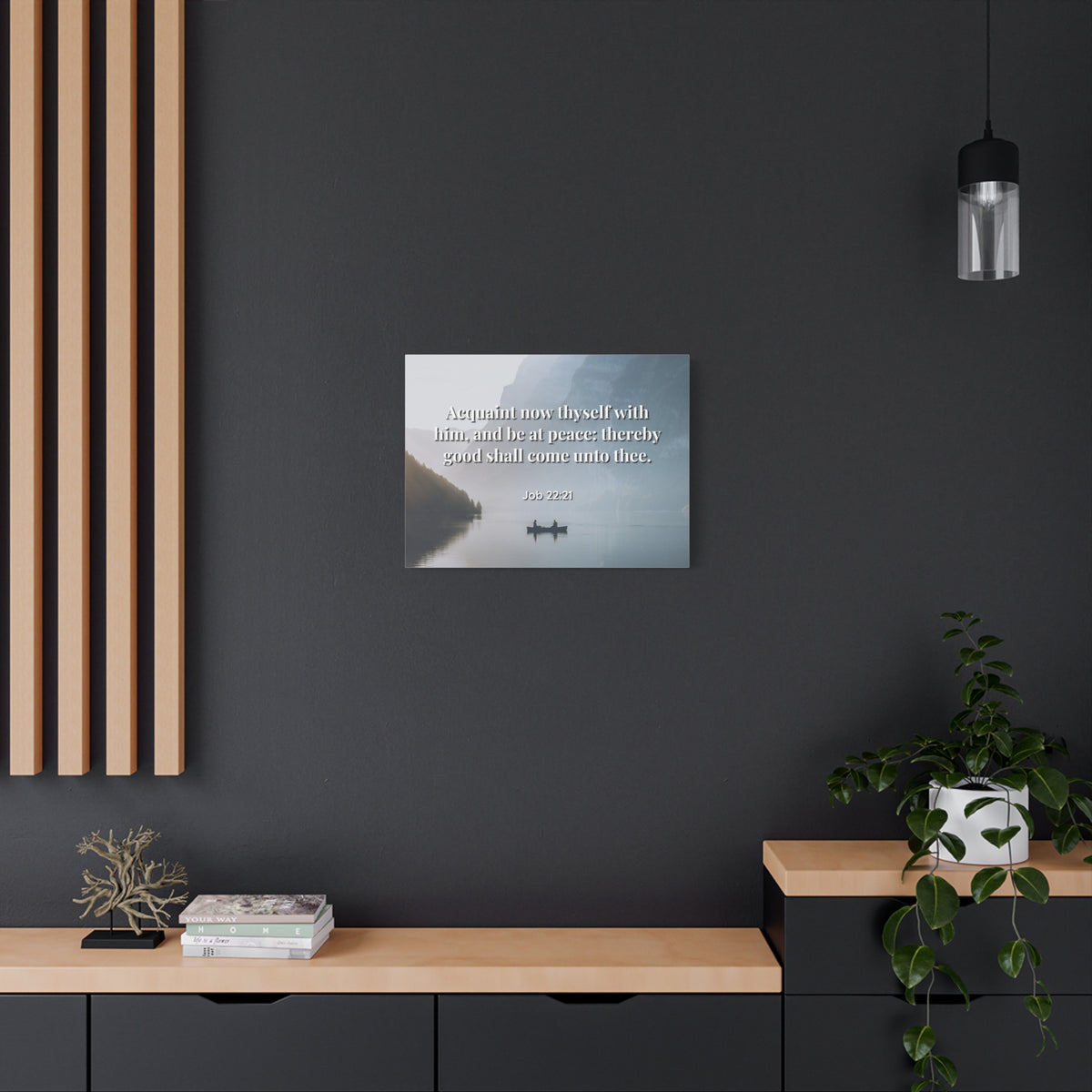 Scripture Canvas Be At Peace Job 22:21 Christian Wall Art Bible Verse Print Ready to Hang
