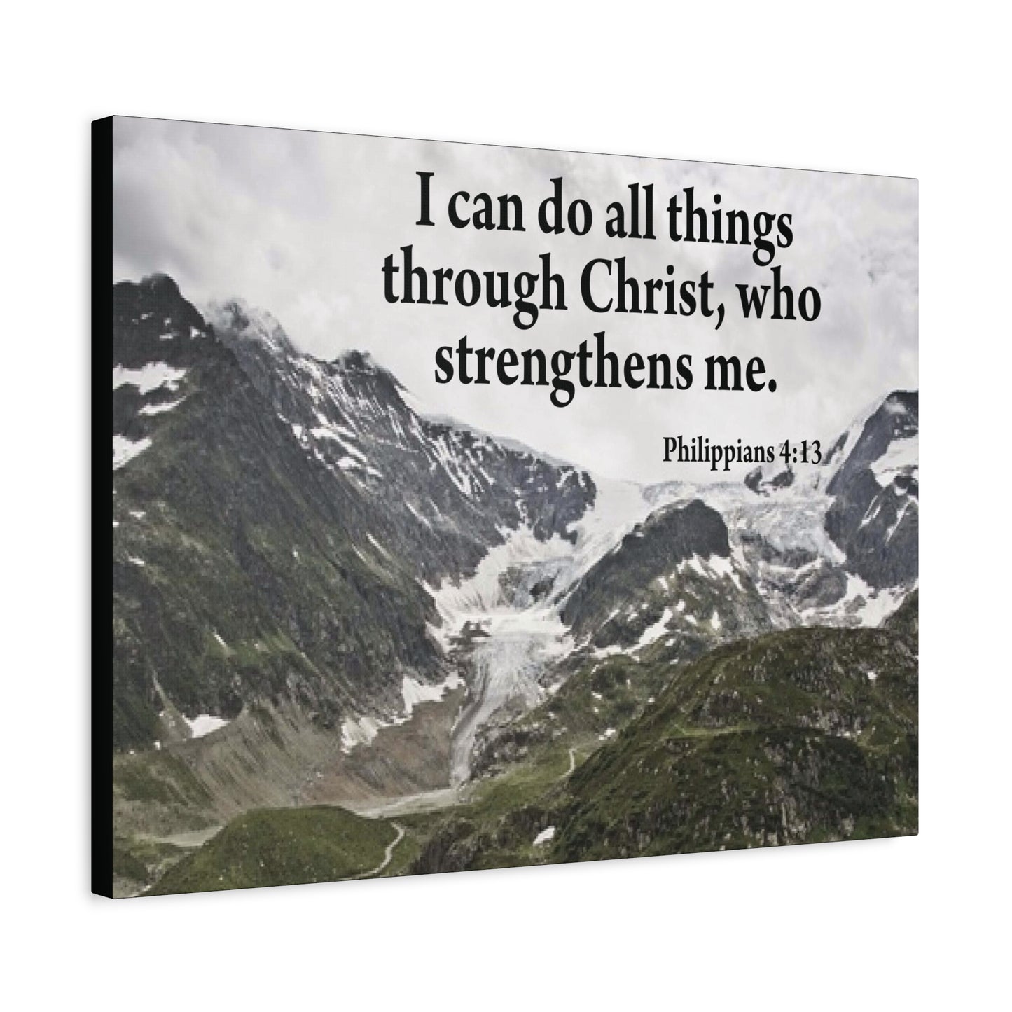 Scripture Canvas Christ Strenthens Me Philippians 4:13 Christian Wall Art Bible Verse Print Ready to Hang
