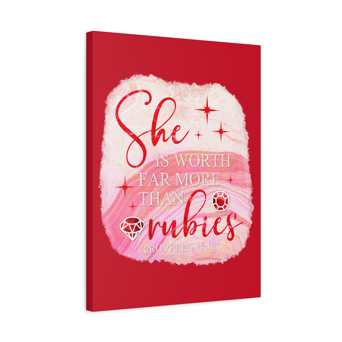 Scripture Walls Rubies Proverbs 31:10 Bible Verse Canvas Christian Wall Art Ready to Hang Unframed