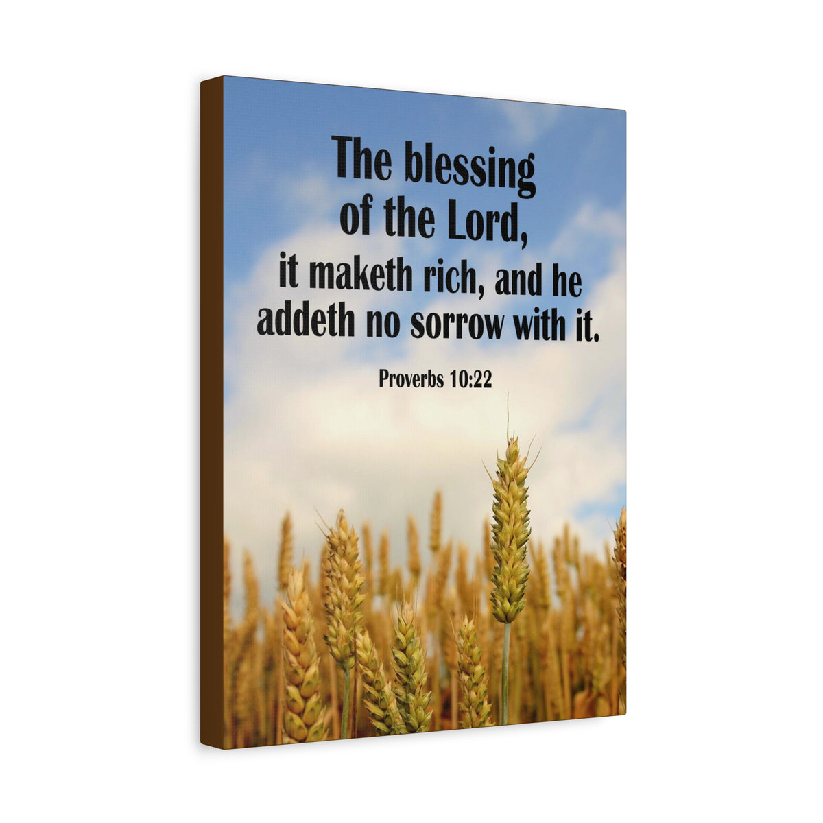 Scripture Canvas The Blessing of The Lord Proverbs 10:22 Christian Wall Art Bible Verse Print Ready to Hang