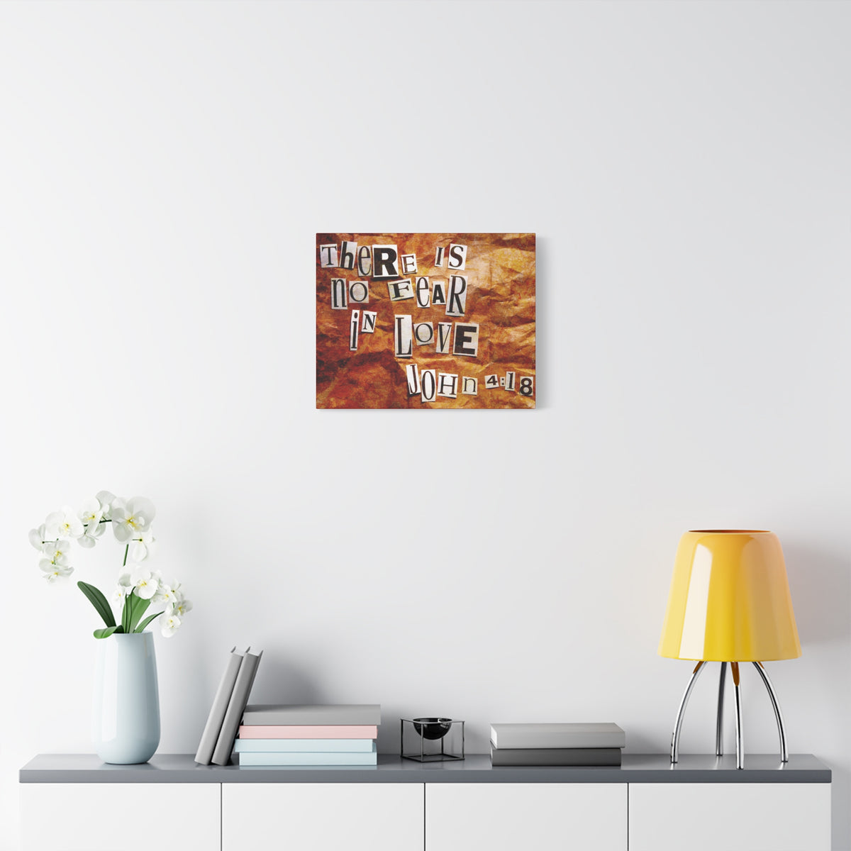 Scripture Canvas In Love John 4:18 Christian Wall Art Bible Verse Print Ready to Hang