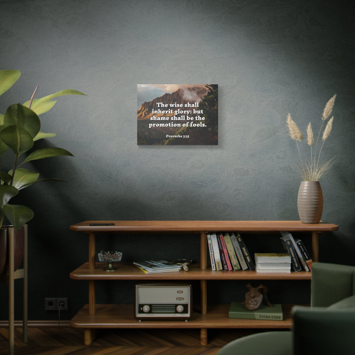 Scripture Canvas Inherit Glory Proverbs 3:35 Christian Wall Art Bible Verse Print Ready to Hang