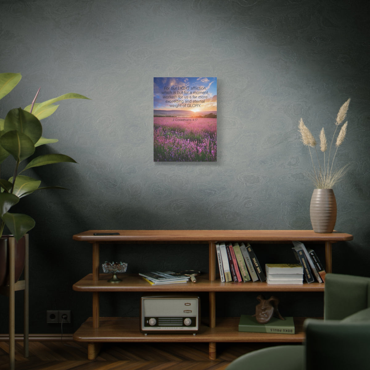 Scripture Canvas Eternal Glory 2 Corinthians 4:17 Christian Wall Art Bible Verse Print Ready to Hang