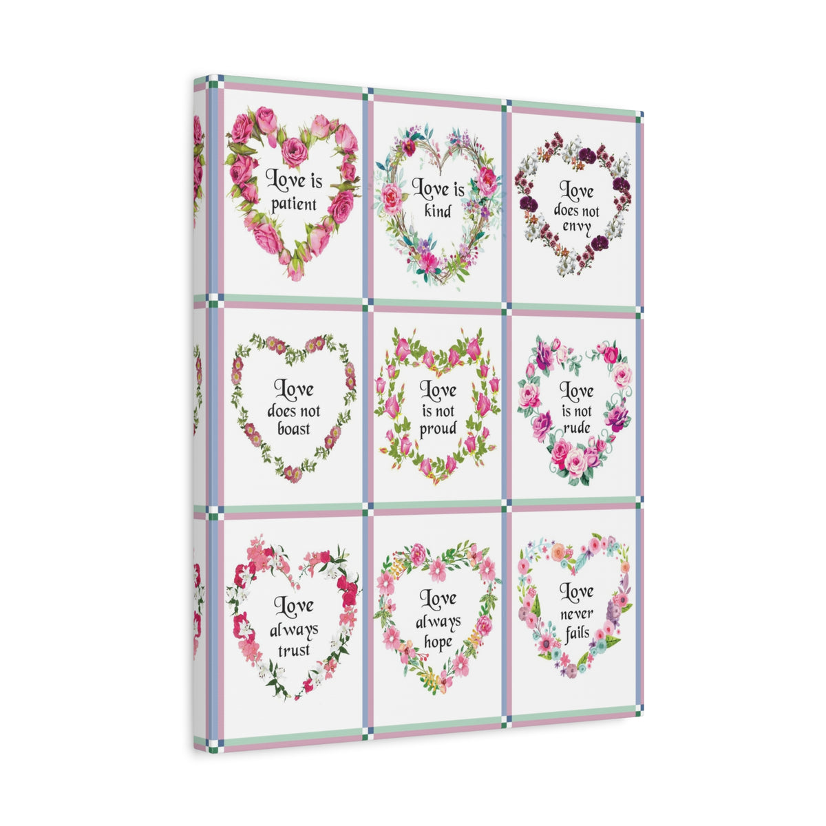 Scripture Walls Hearts of Love 1 Corinthians 13.4-8 Corinthians Christian Home Decor Scripture Art