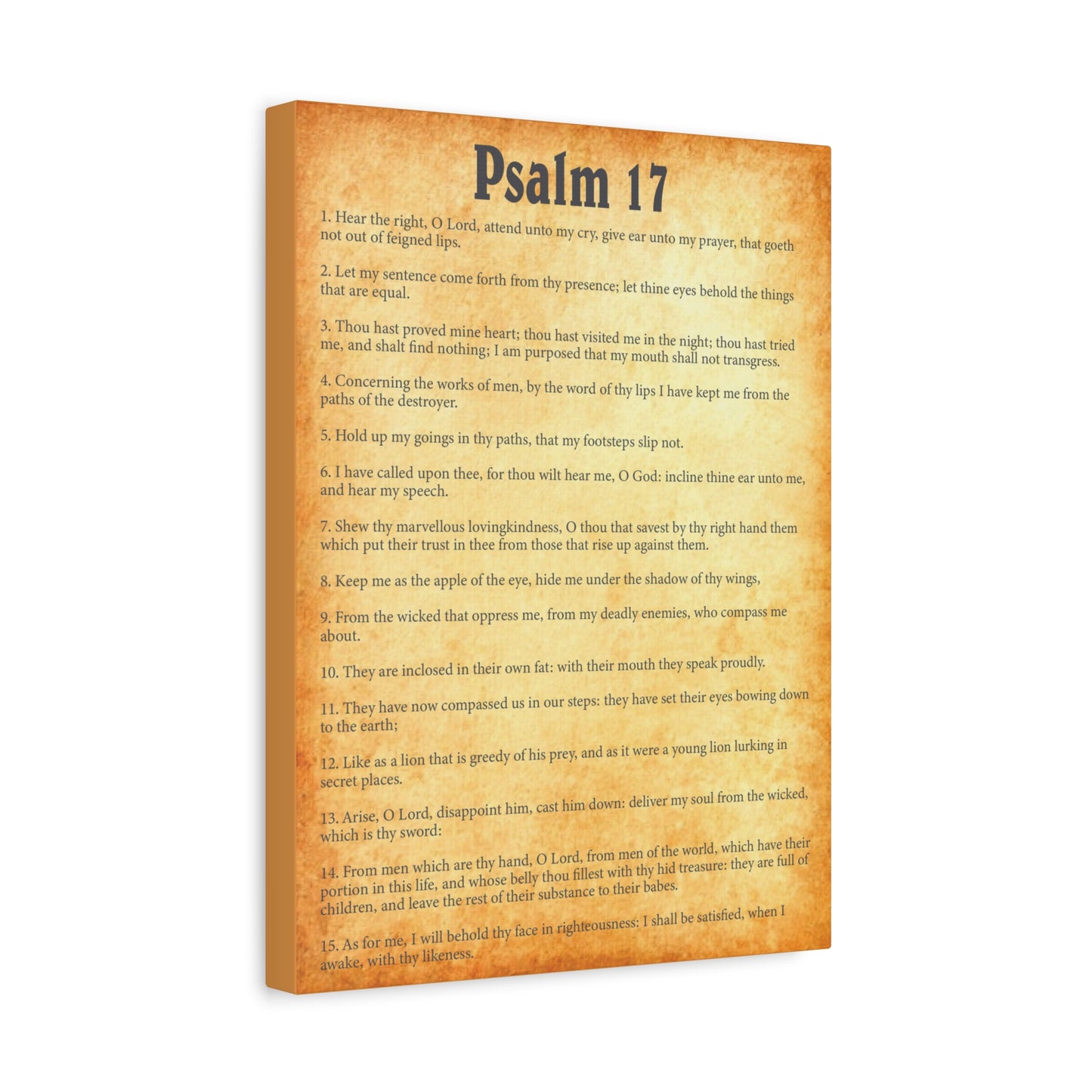 Scripture Walls Psalm 17 Gold Bible Chapter Canvas Christian Wall Art Ready to Hang