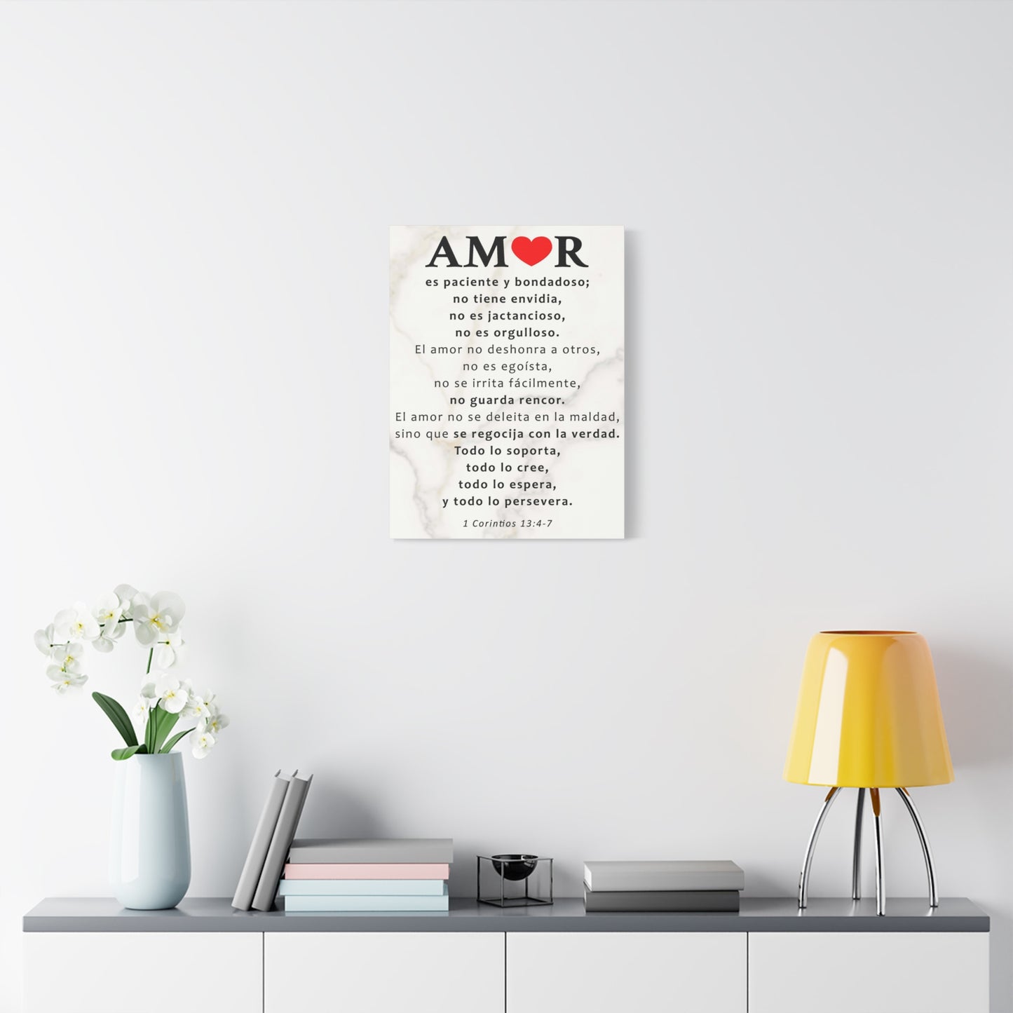 Scripture Walls Amor 1 Corintios 13:4-7 Bible Verse Canvas Christian Wall Art Ready to Hang Unframed