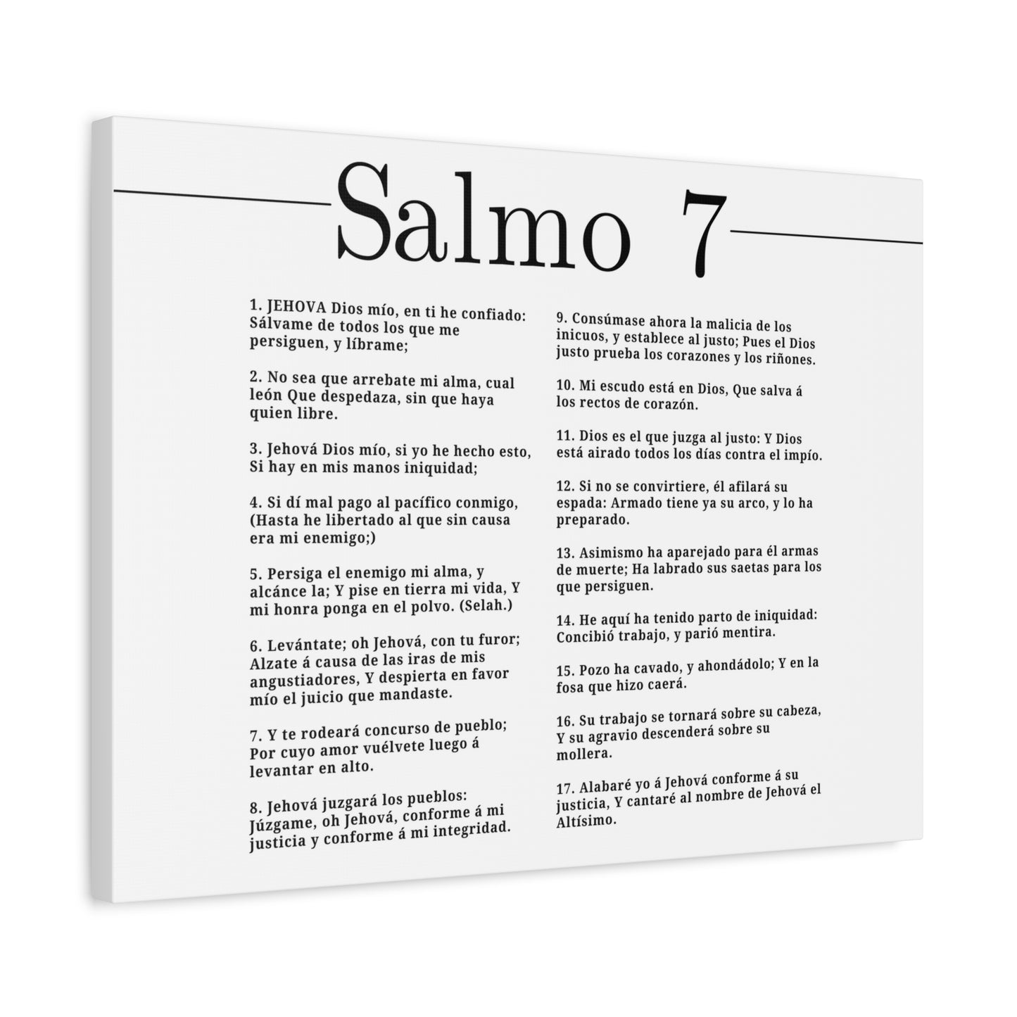 Salmo 7 Impresión De Arte Cristiano en la Pared Lista Para Colgar