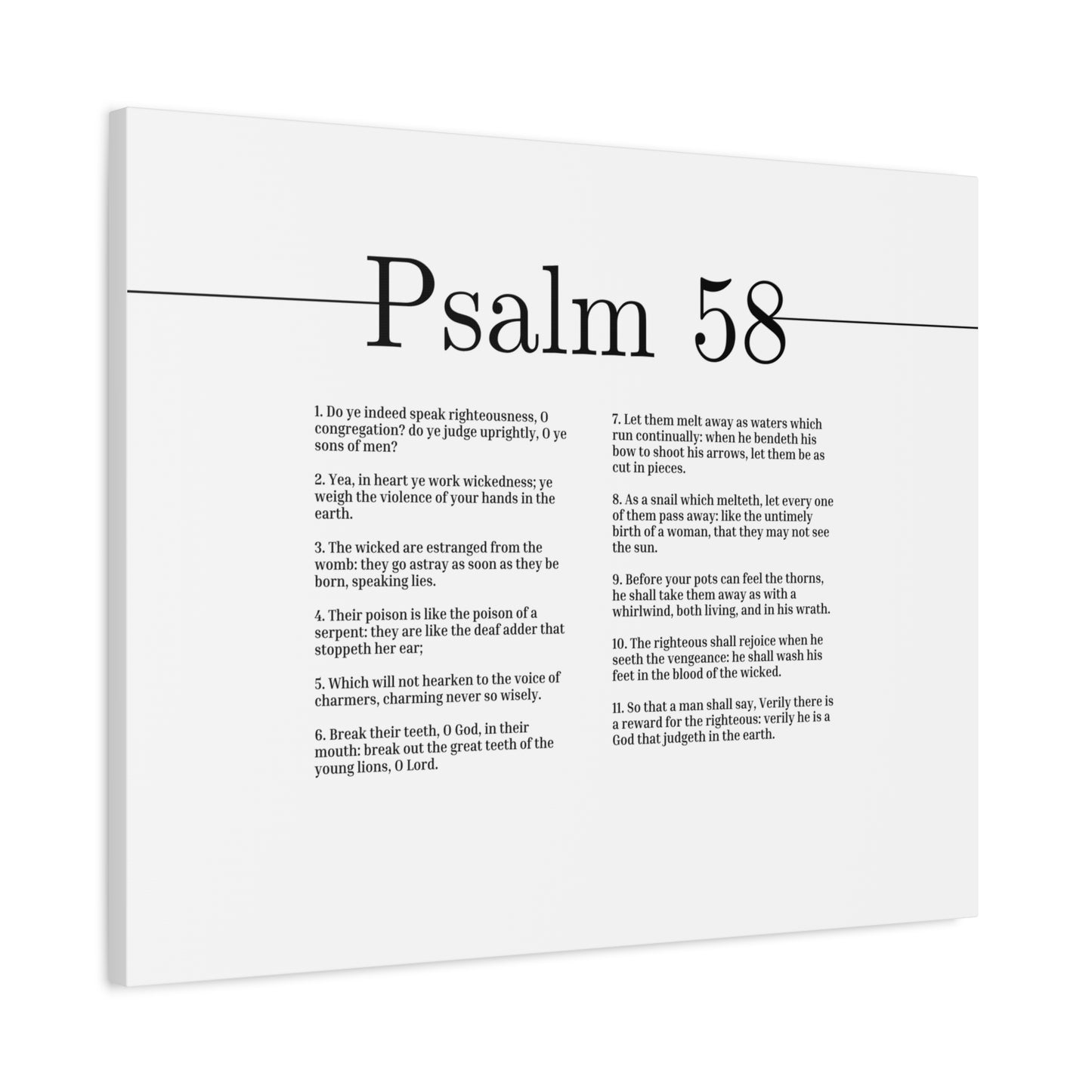 Scripture Canvas God That Judgeth Psalm 58 Christian Wall Art Bible Verse Print Ready to Hang
