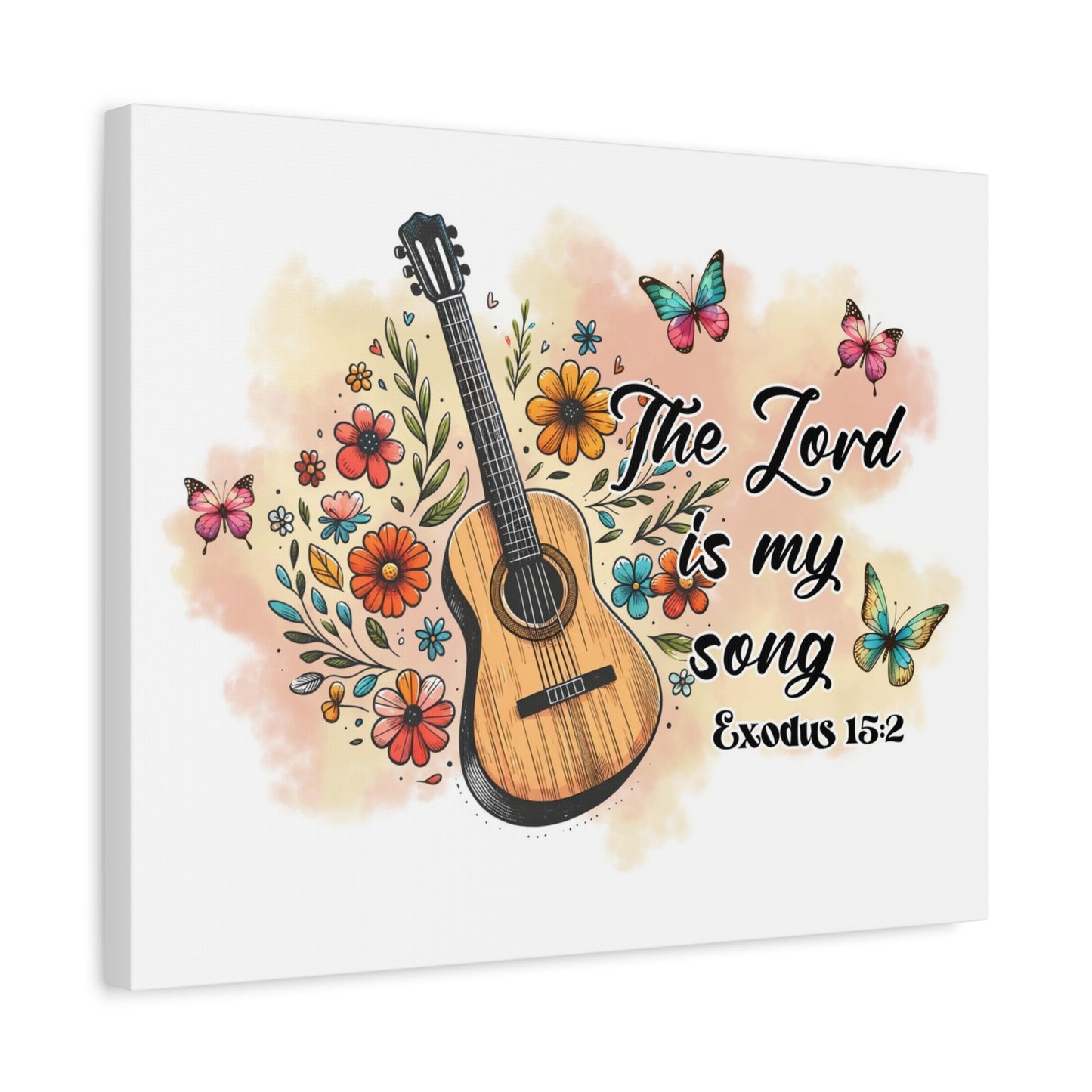 Scripture Walls Exodus 15:2 The Lord is My Song Bible Verse Canvas Christian Wall Art Ready to Hang Unframed