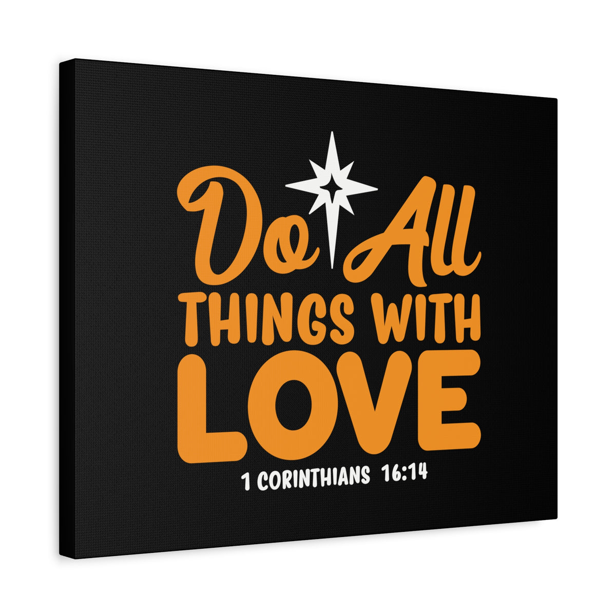 Scripture Canvas Do All Things With Love 1 Corinthians 16:14 Christian Wall Art Bible Verse Print Ready to Hang