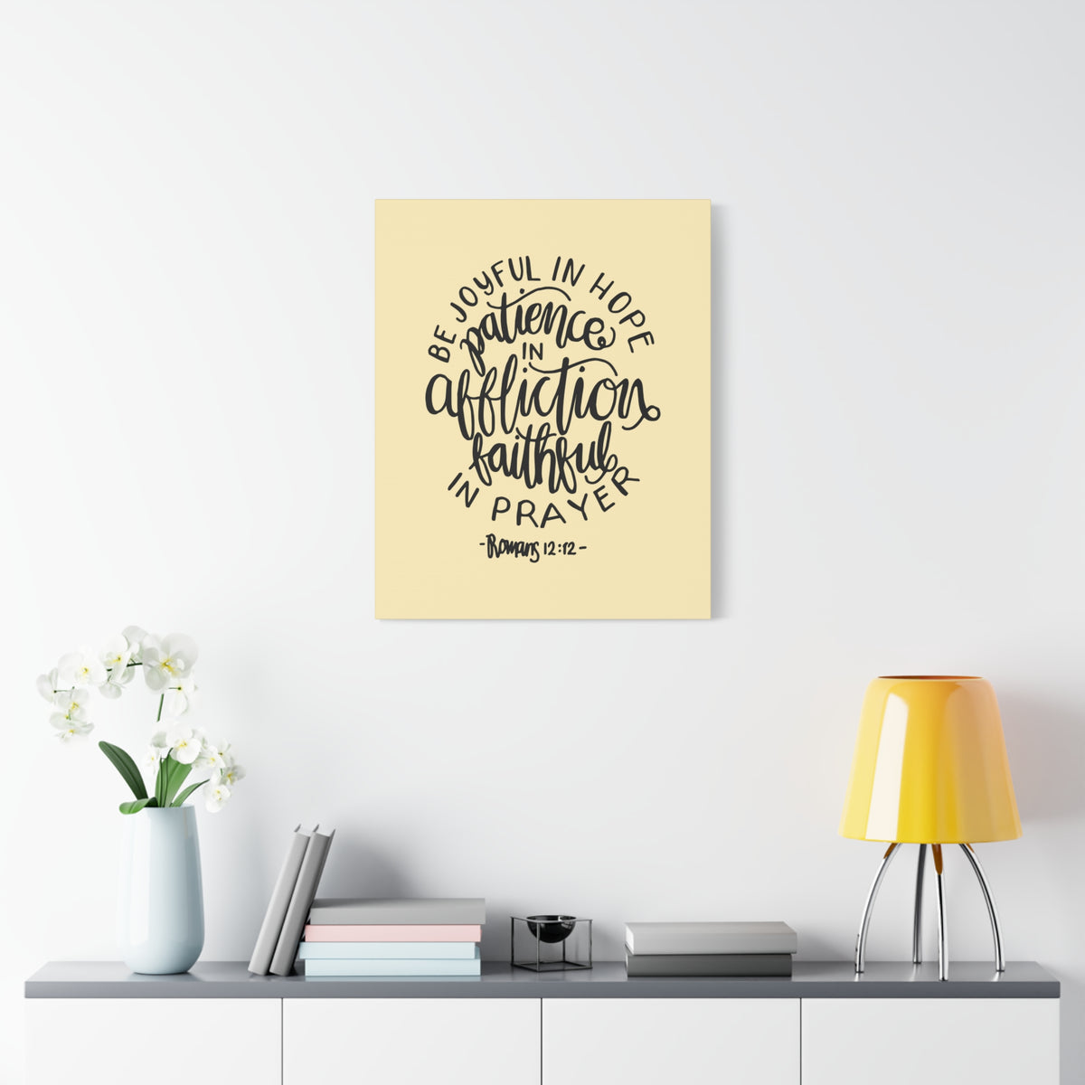 Scripture Canvas Be Joyful In Hope Romans 12:12 Christian Wall Art Bible Verse Print Ready To Hang