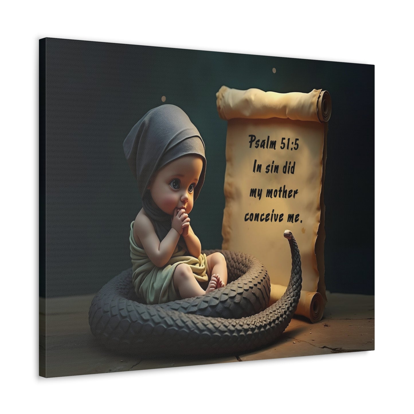 Viper in a Diaper Psalm 51:5 Original Sin Doctrine Bible Verse Wall Art Christian Theology Decor