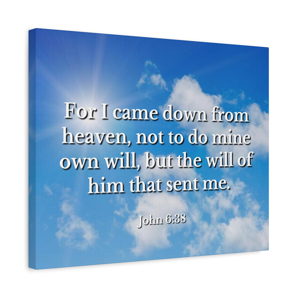 Scripture Canvas Will Of Him John 6:38 Christian Wall Art Bible Verse Print Ready to Hang