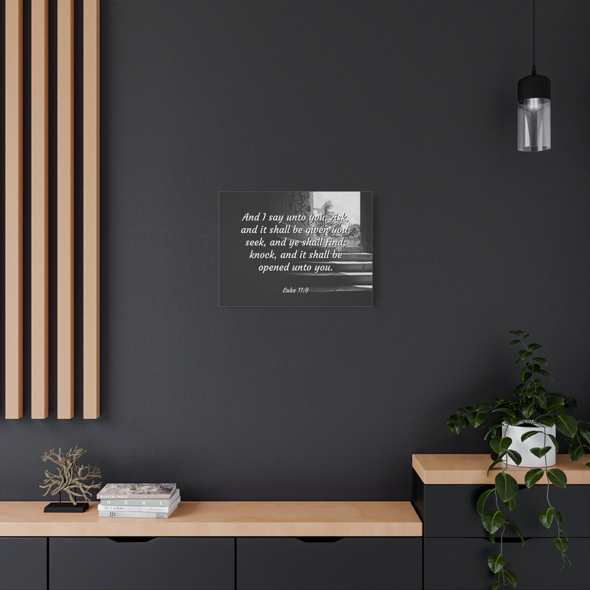 Scripture Canvas Opened Luke 1:9 Christian Wall Art Bible Verse Print Ready to Hang