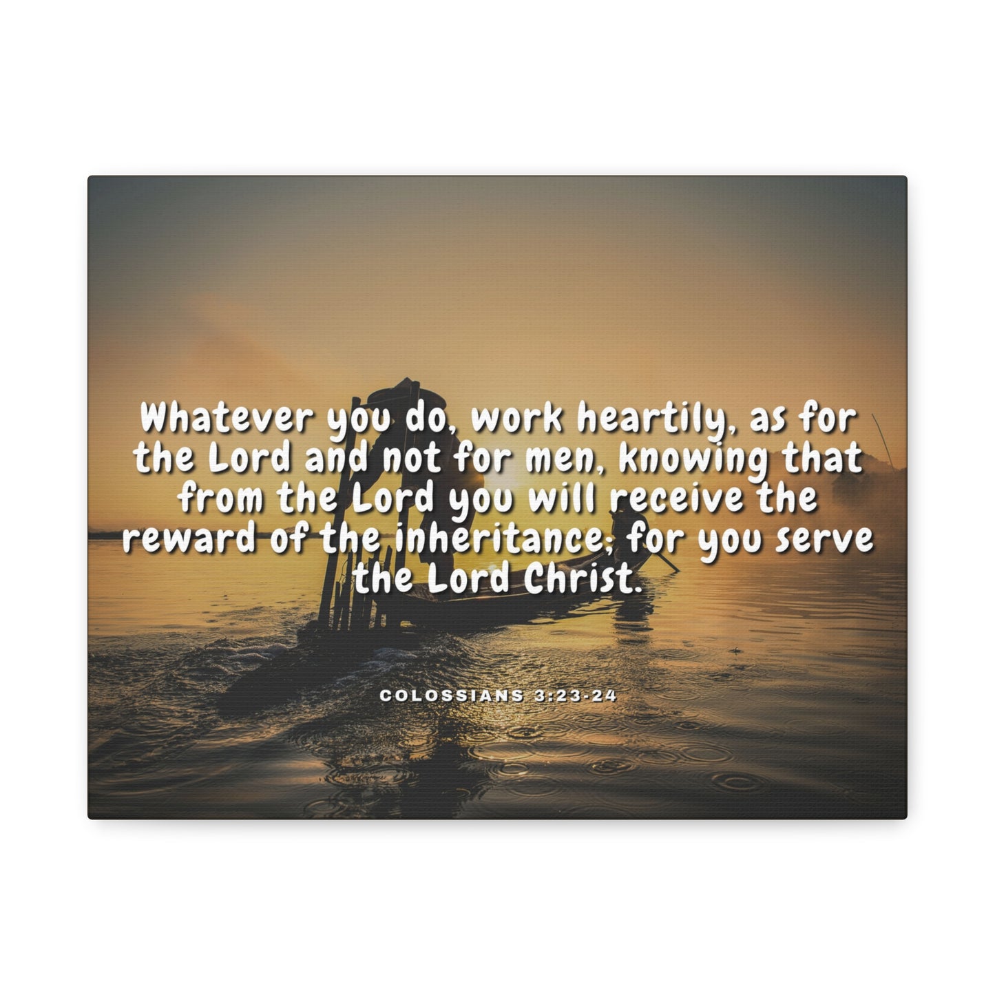 Working For God Colossians 3:23 - 24 Christian Wall Art Bible Verse Print Ready to Hang