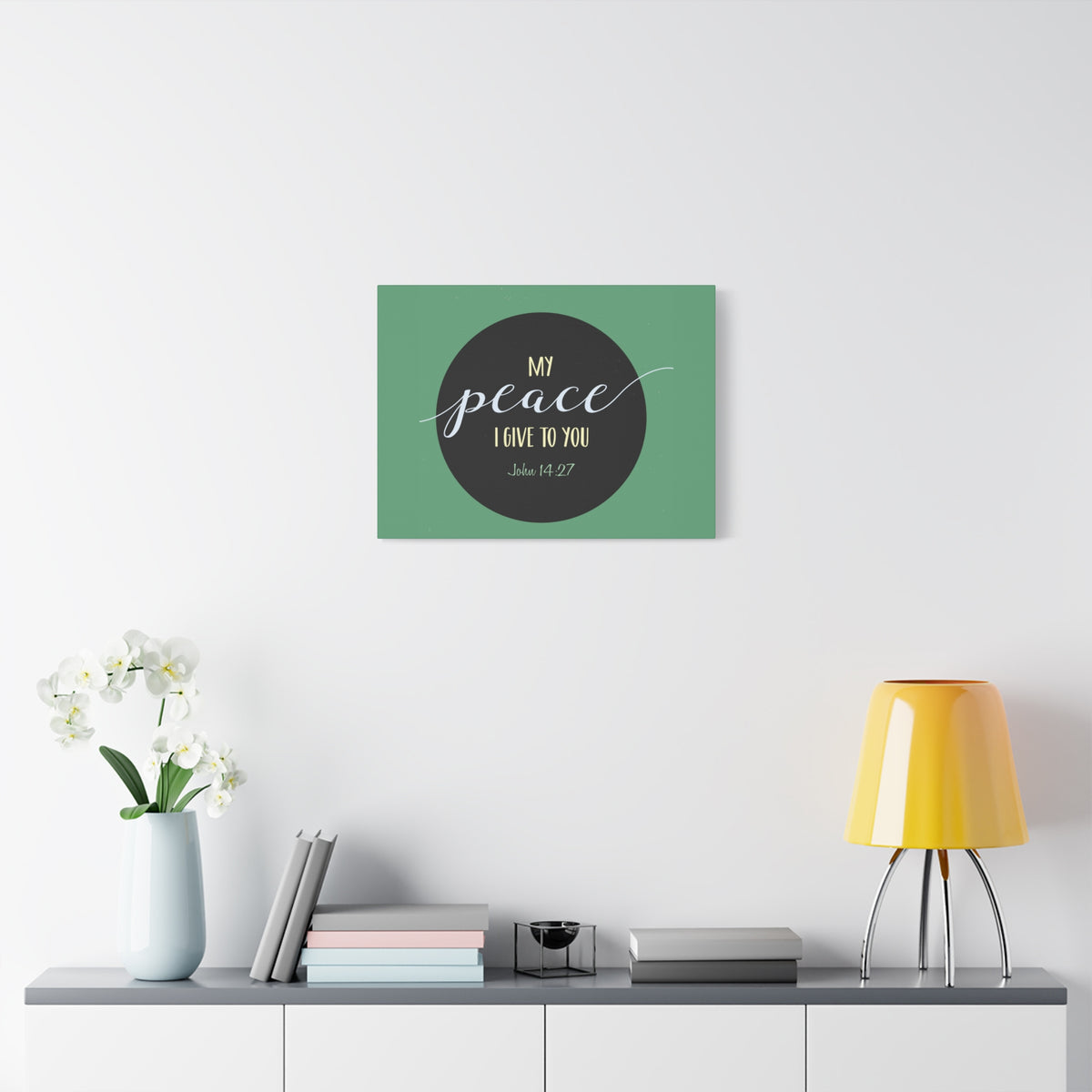 Scripture Canvas My Peace I Give To You John 14:27 Christian Wall Art Bible Verse Print Ready to Hang